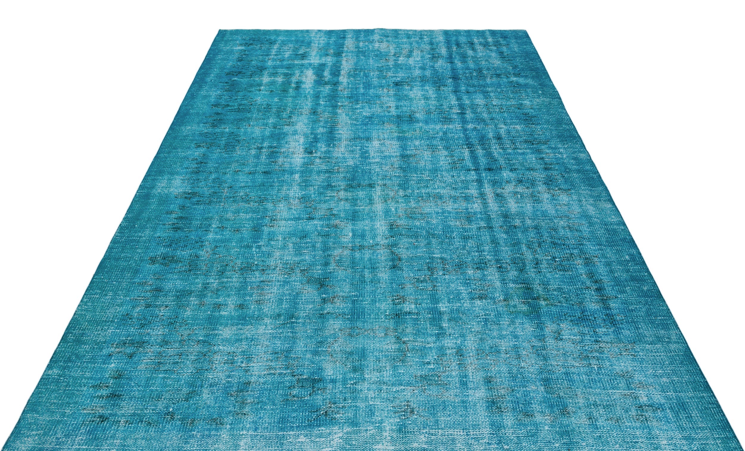 Atina Turquoise Vintage Wool Handmade Area Rug 6'0" x 8'10"