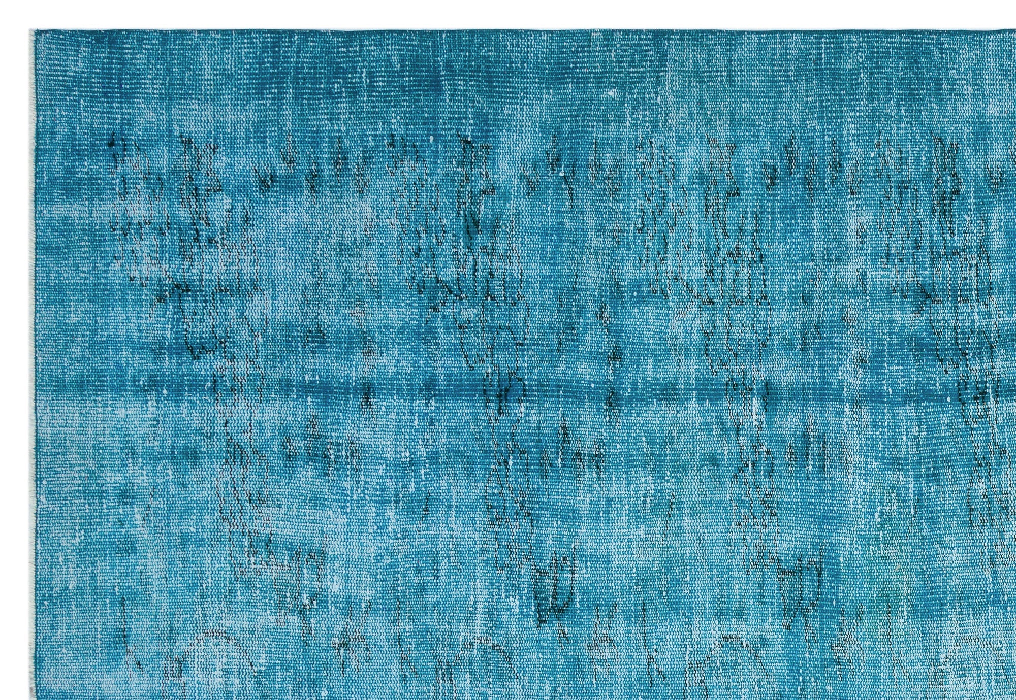 Atina Turquoise Vintage Wool Handmade Area Rug 6'0" x 8'10"