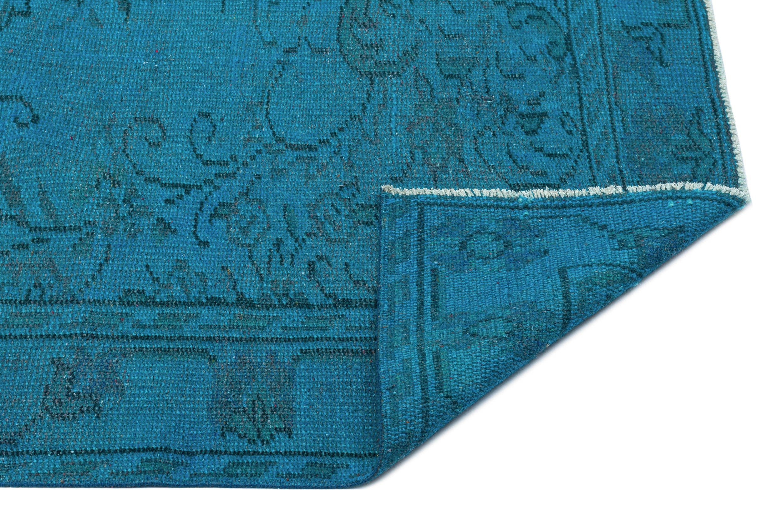 Atina Turquoise Vintage Wool Handmade Area Rug 5'3" x 8'6"