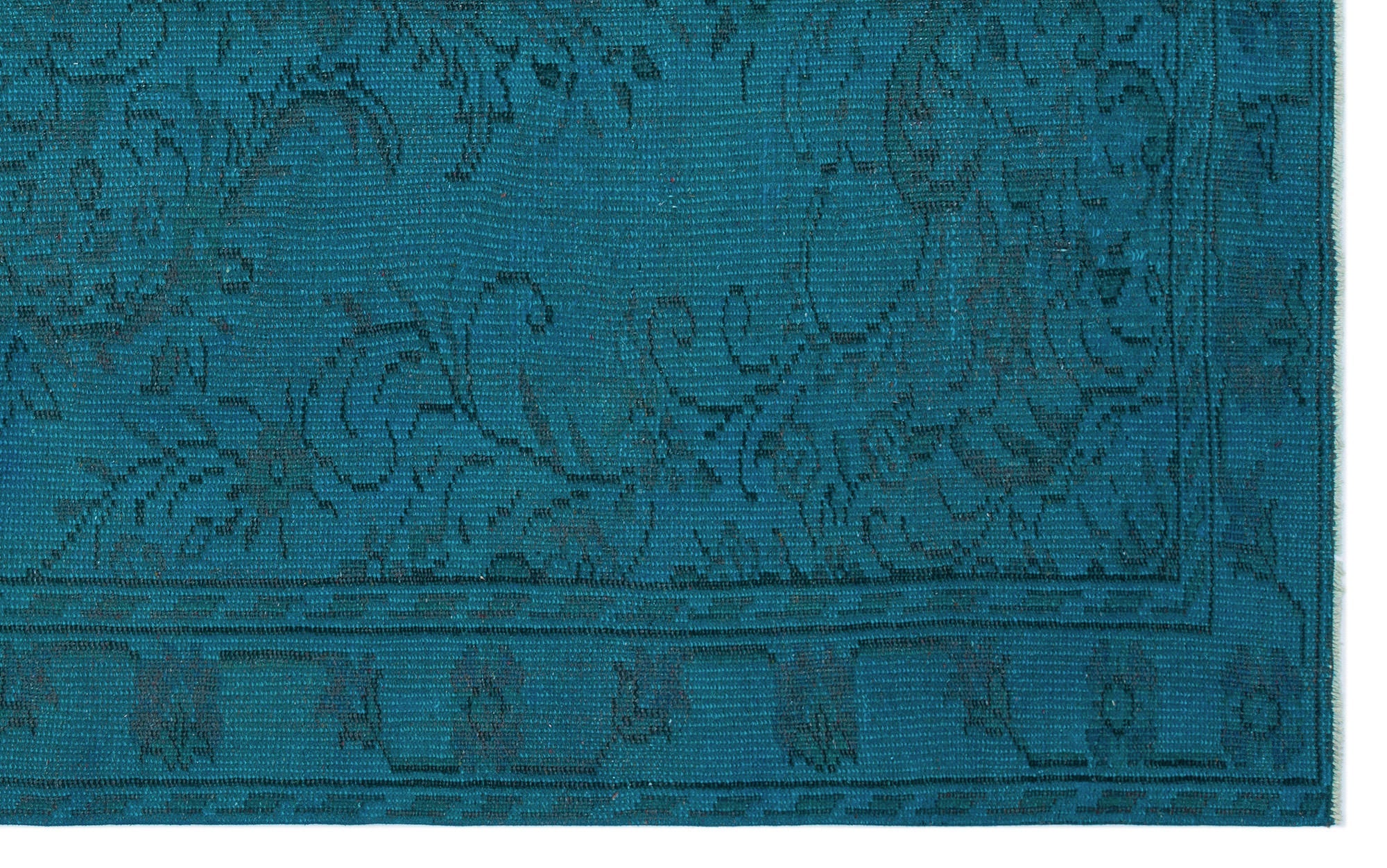 Atina Turquoise Vintage Wool Handmade Area Rug 5'3" x 8'6"