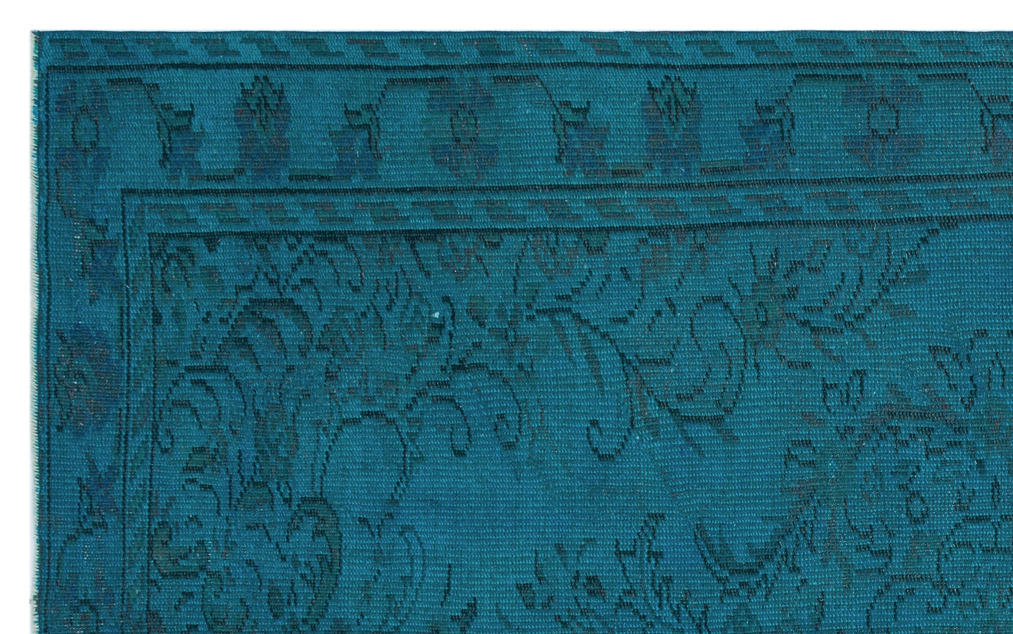Atina Turquoise Vintage Wool Handmade Area Rug 5'3" x 8'6"