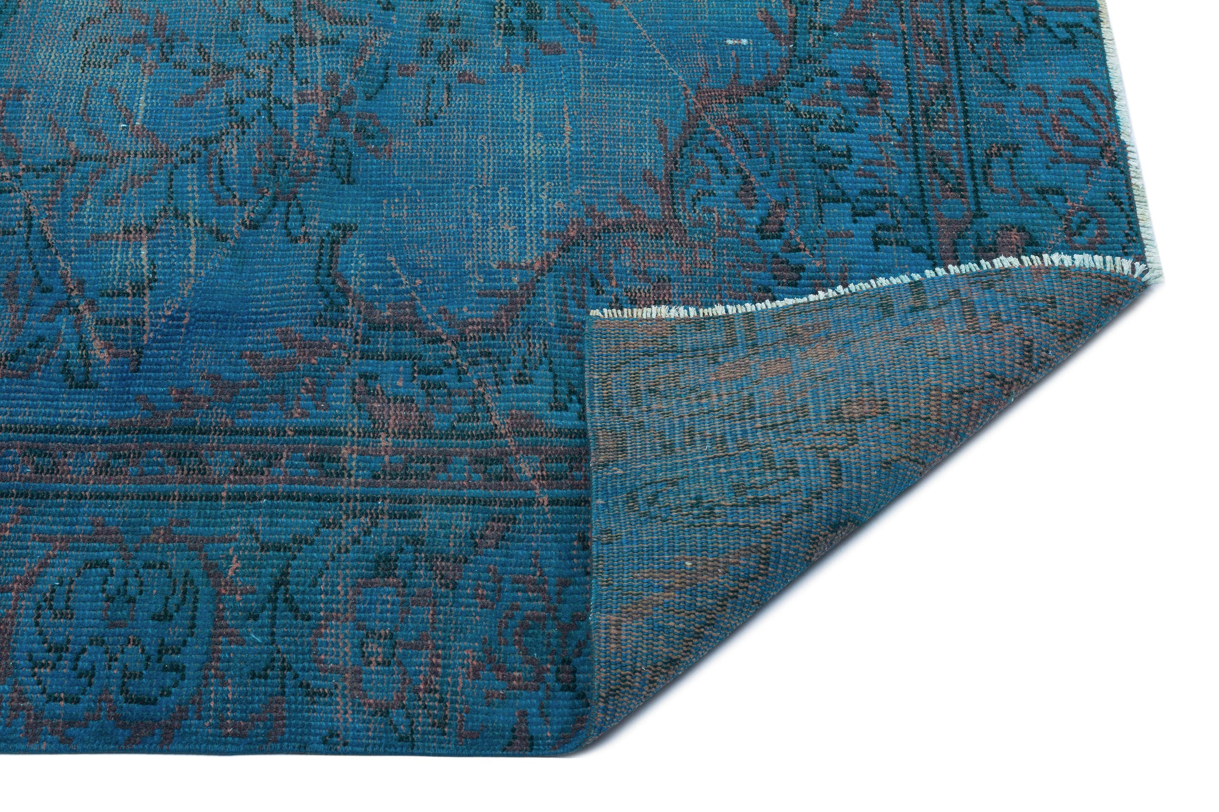 Atina Turquoise Vintage Wool Handmade Area Rug 5'2" x 7'9"