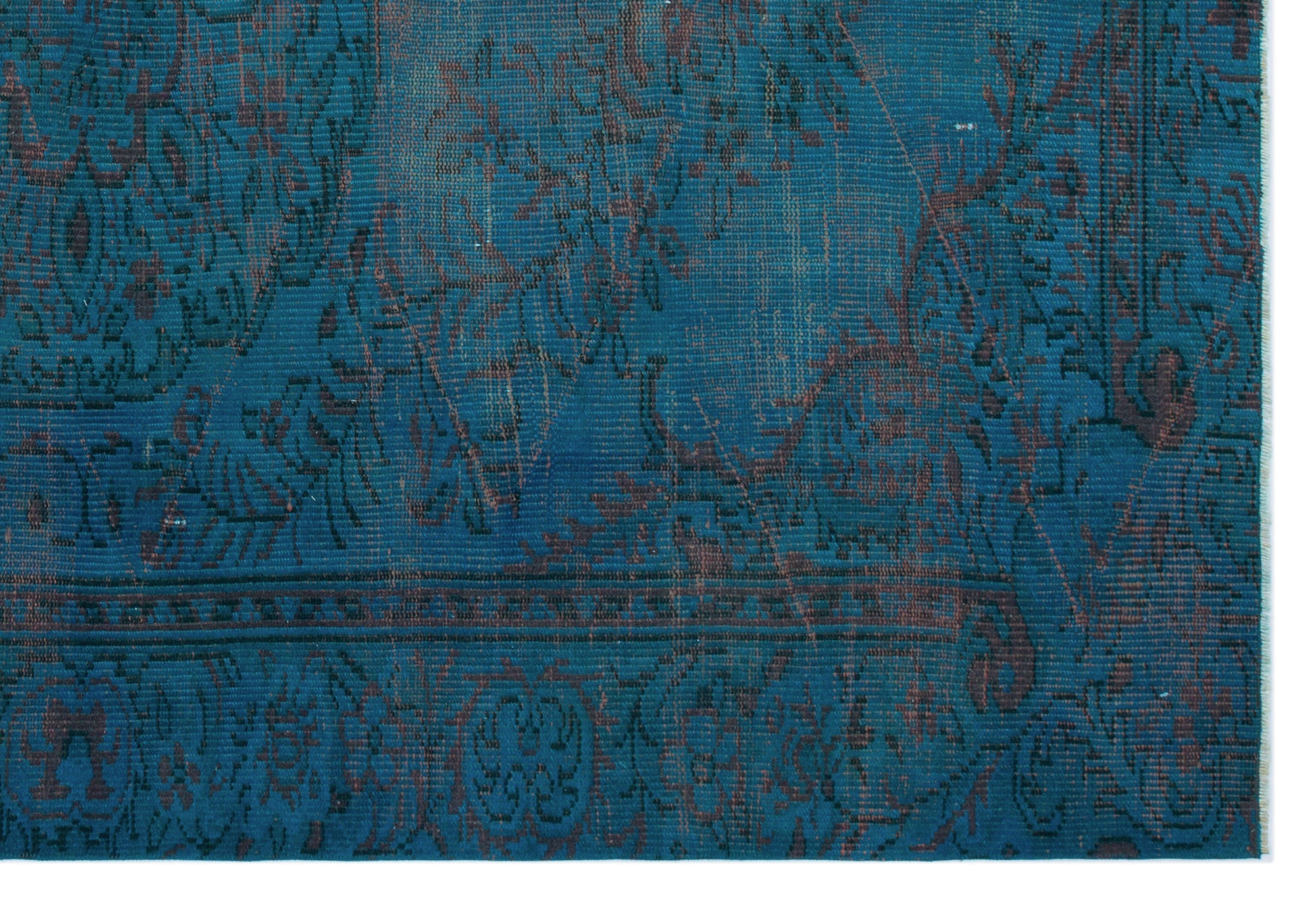 Atina Turquoise Vintage Wool Handmade Area Rug 5'2" x 7'9"