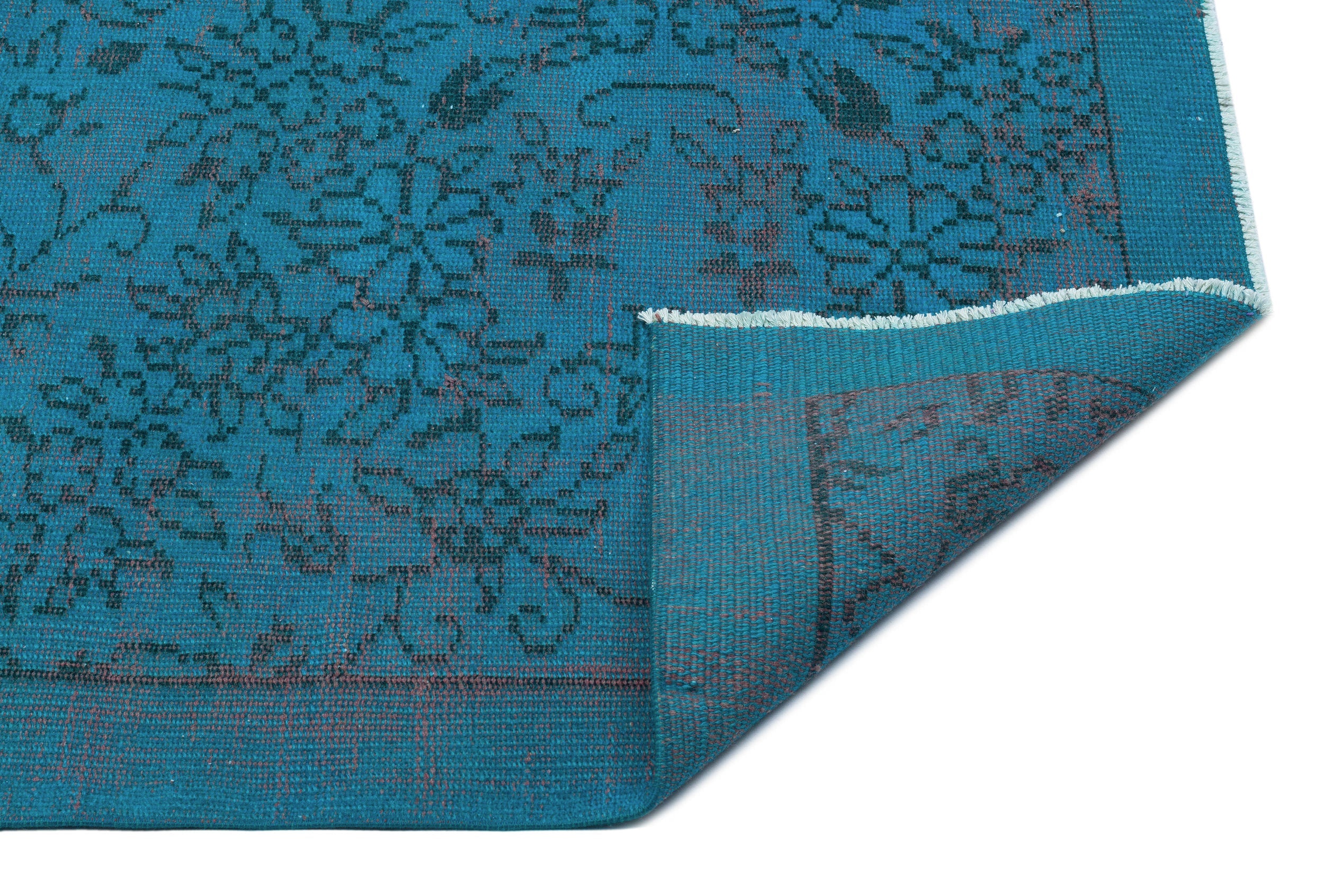 Atina Turquoise Vintage Wool Handmade Area Rug 4'10" x 7'10"