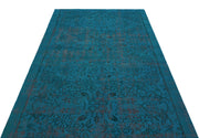 Atina Turquoise Vintage Wool Handmade Area Rug 4'10" x 7'10"