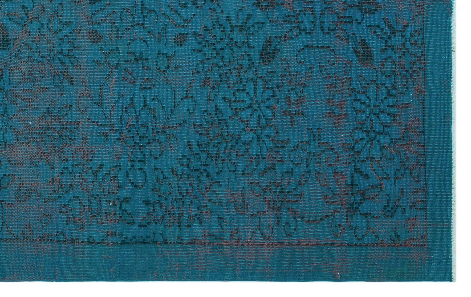 Atina Turquoise Vintage Wool Handmade Area Rug 4'10" x 7'10"