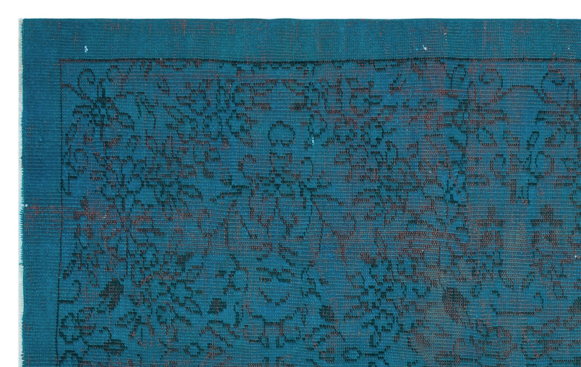 Atina Turquoise Vintage Wool Handmade Area Rug 4'10" x 7'10"