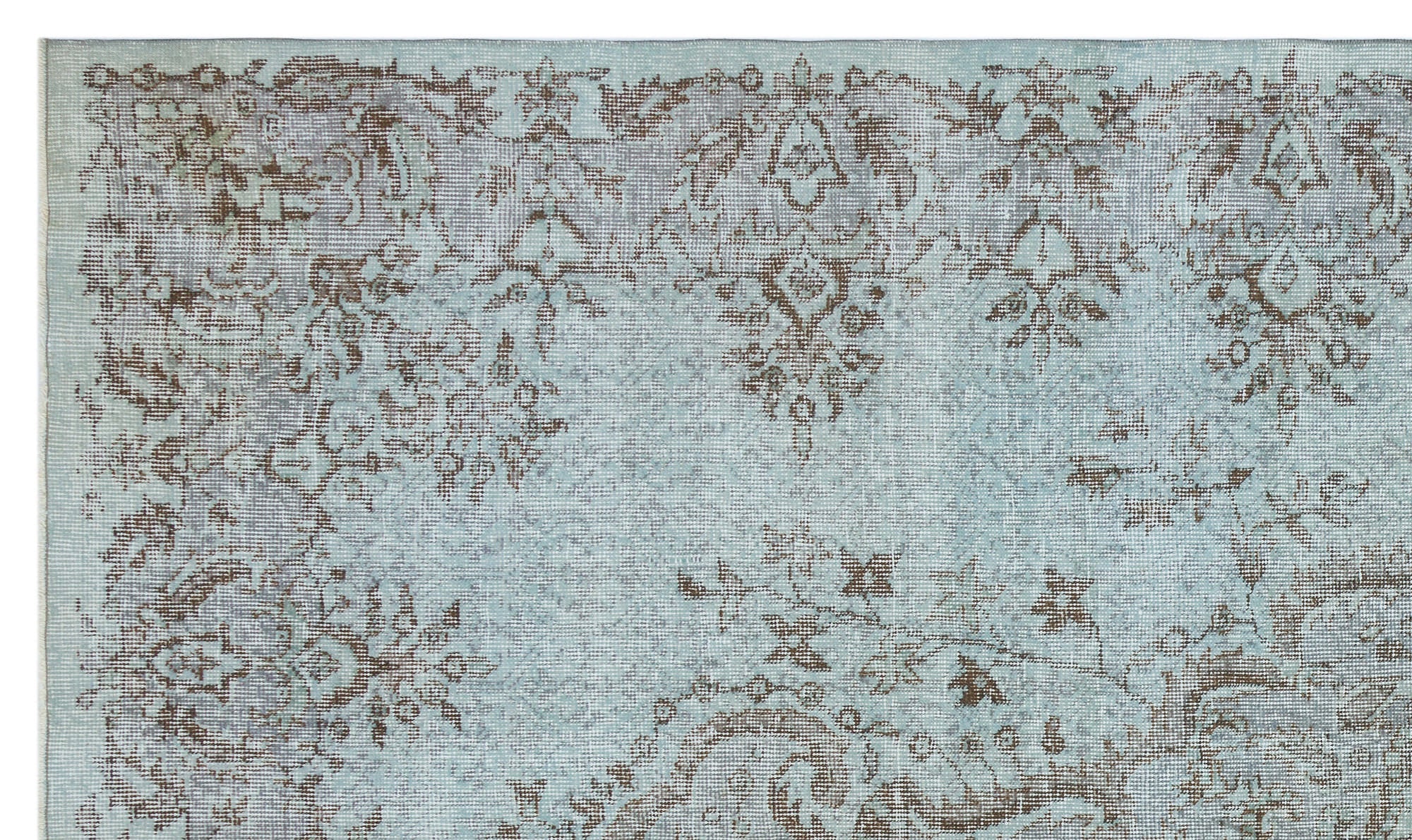 Atina Blue Vintage Wool Handmade Area Rug 5'5" x 9'2"