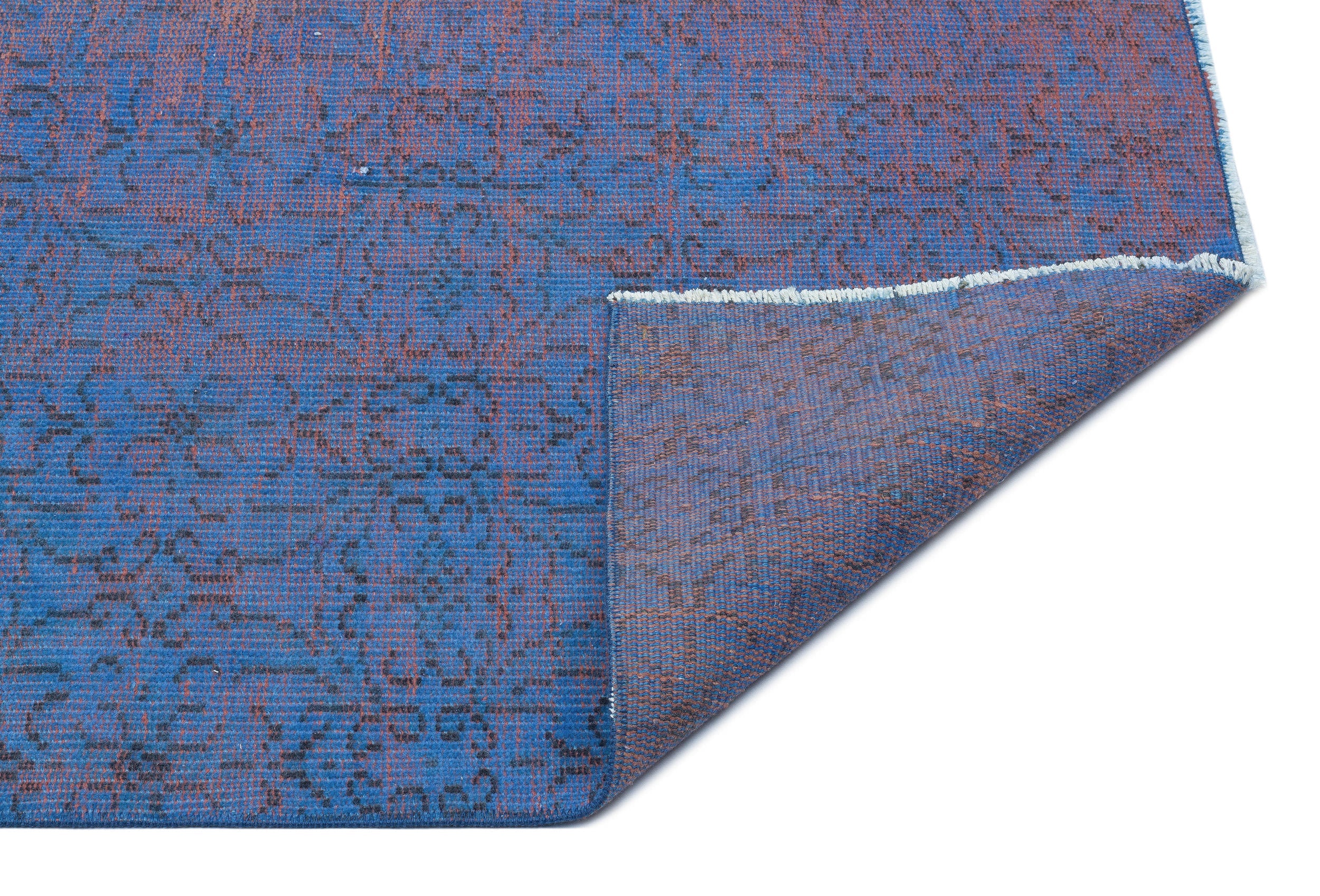 Atina Purple Vintage Wool Handmade Area Rug 4'10" x 8'4"