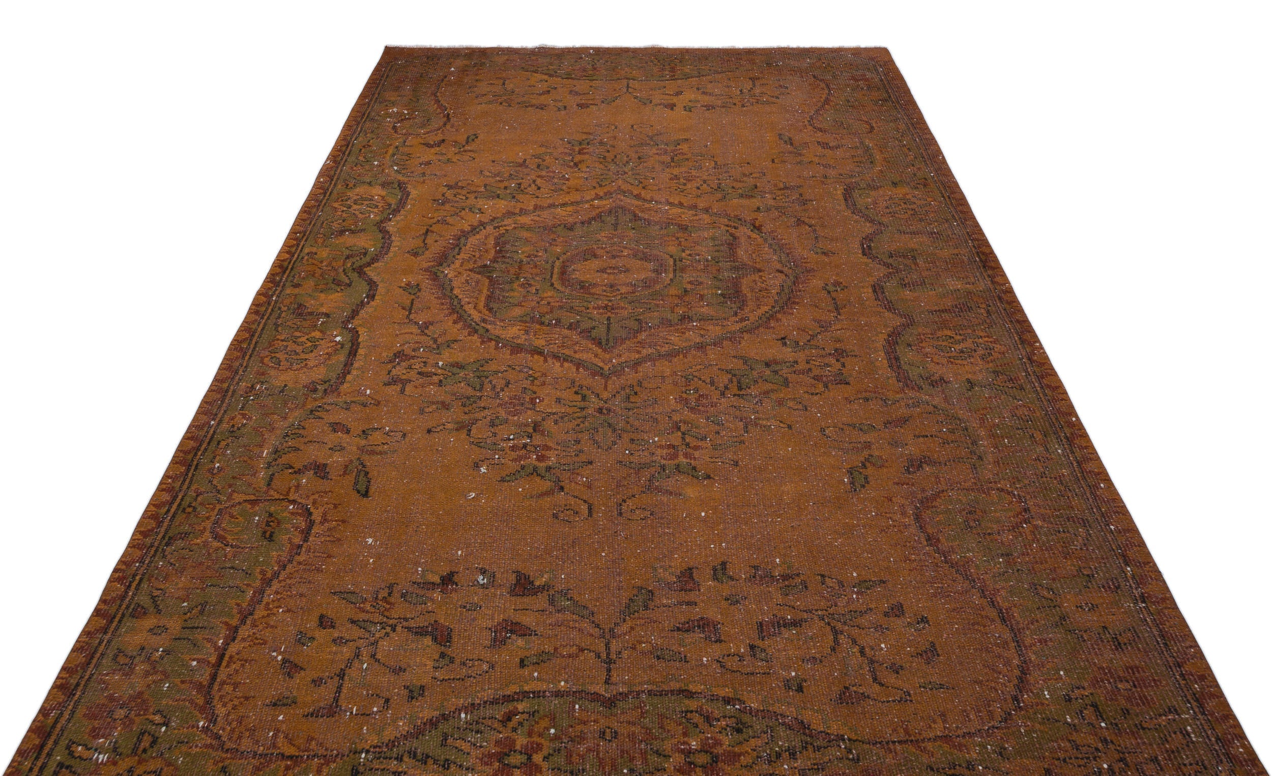 Atina Brown Vintage Wool Handmade Area Rug 6'0" x 9'9"