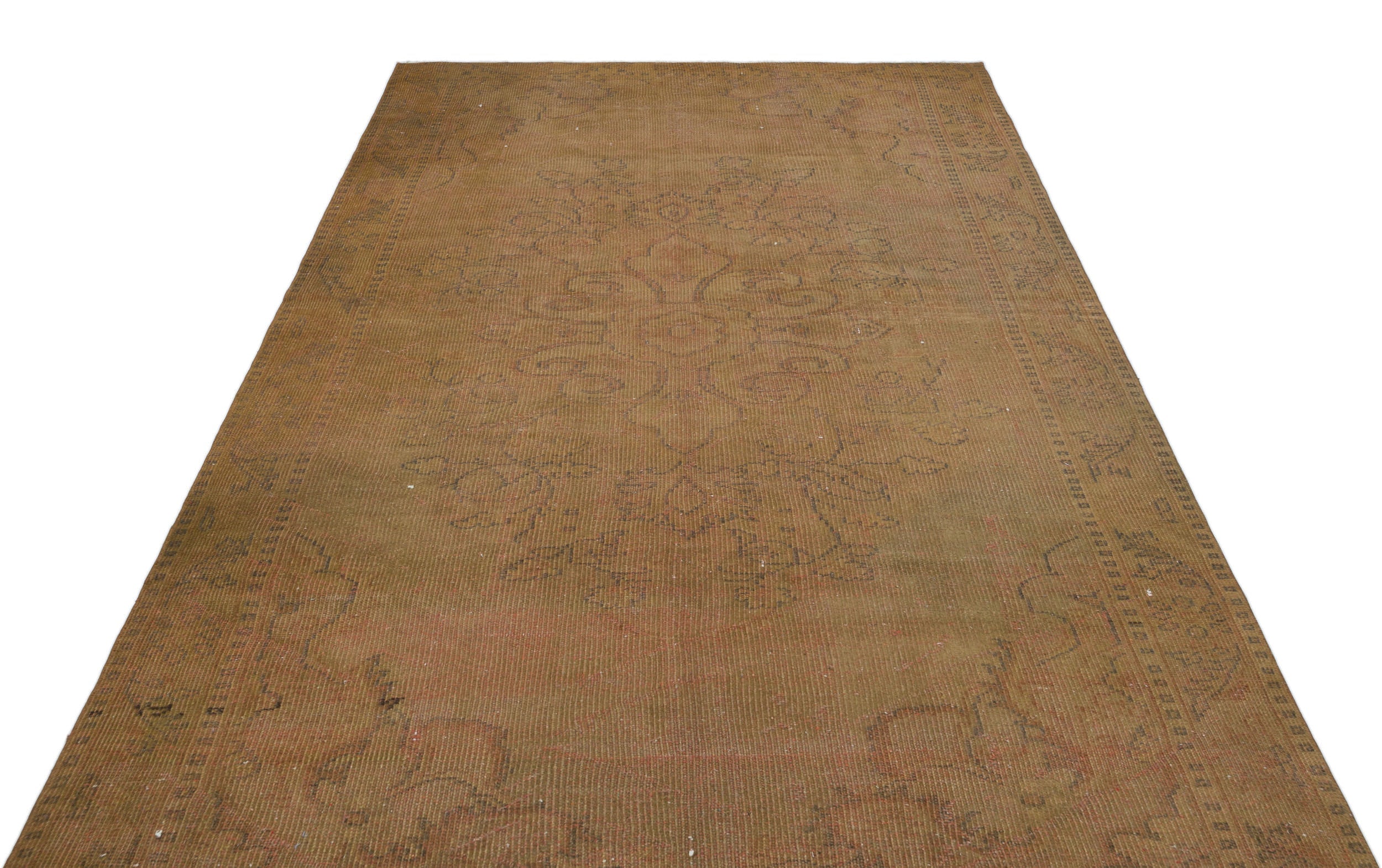 Atina Brown Vintage Wool Handmade Area Rug 5'9" x 9'2"
