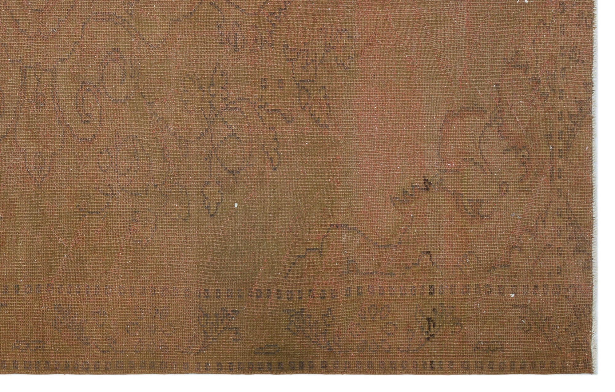 Atina Brown Vintage Wool Handmade Area Rug 5'9" x 9'2"