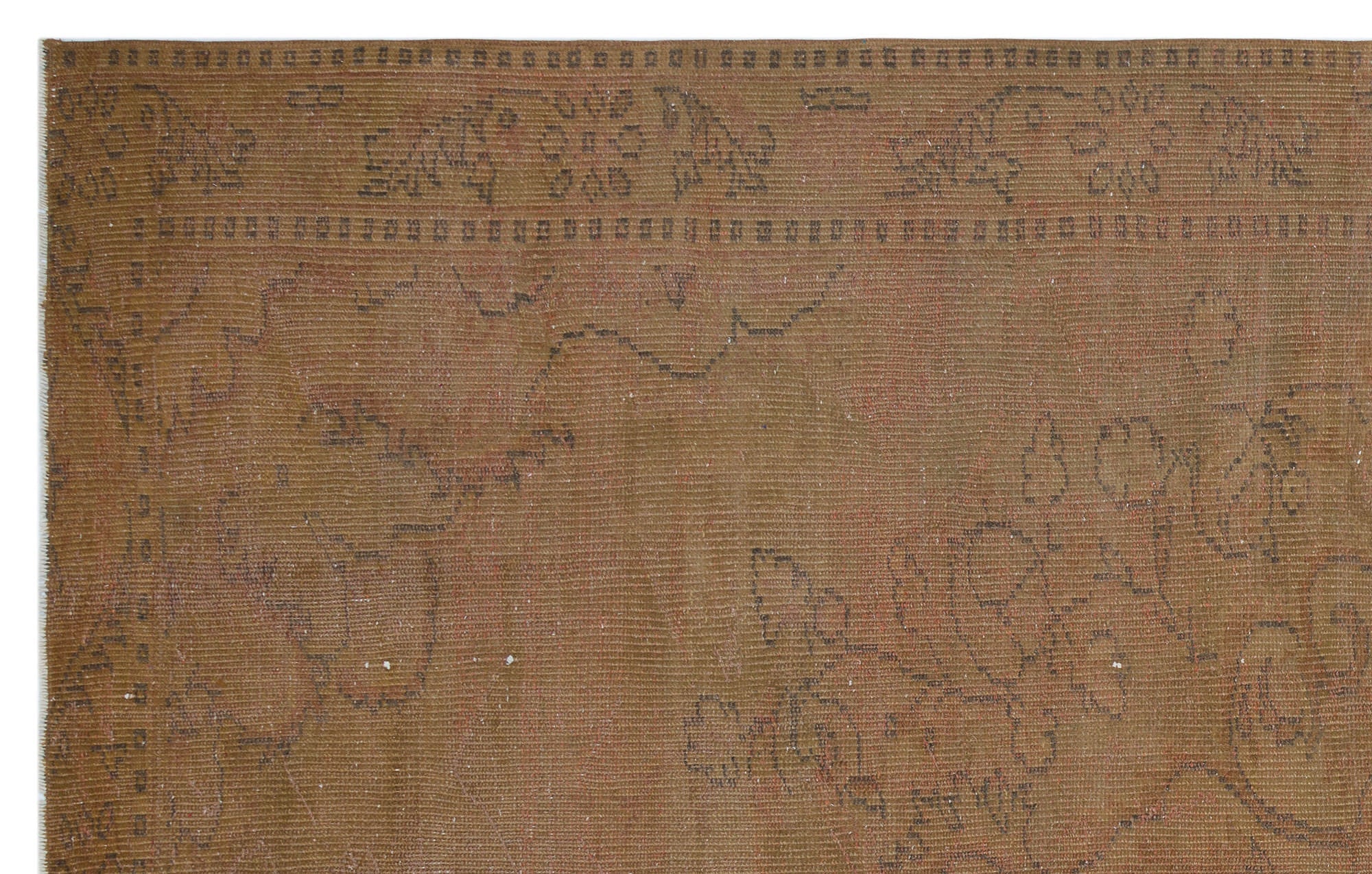 Atina Brown Vintage Wool Handmade Area Rug 5'9" x 9'2"