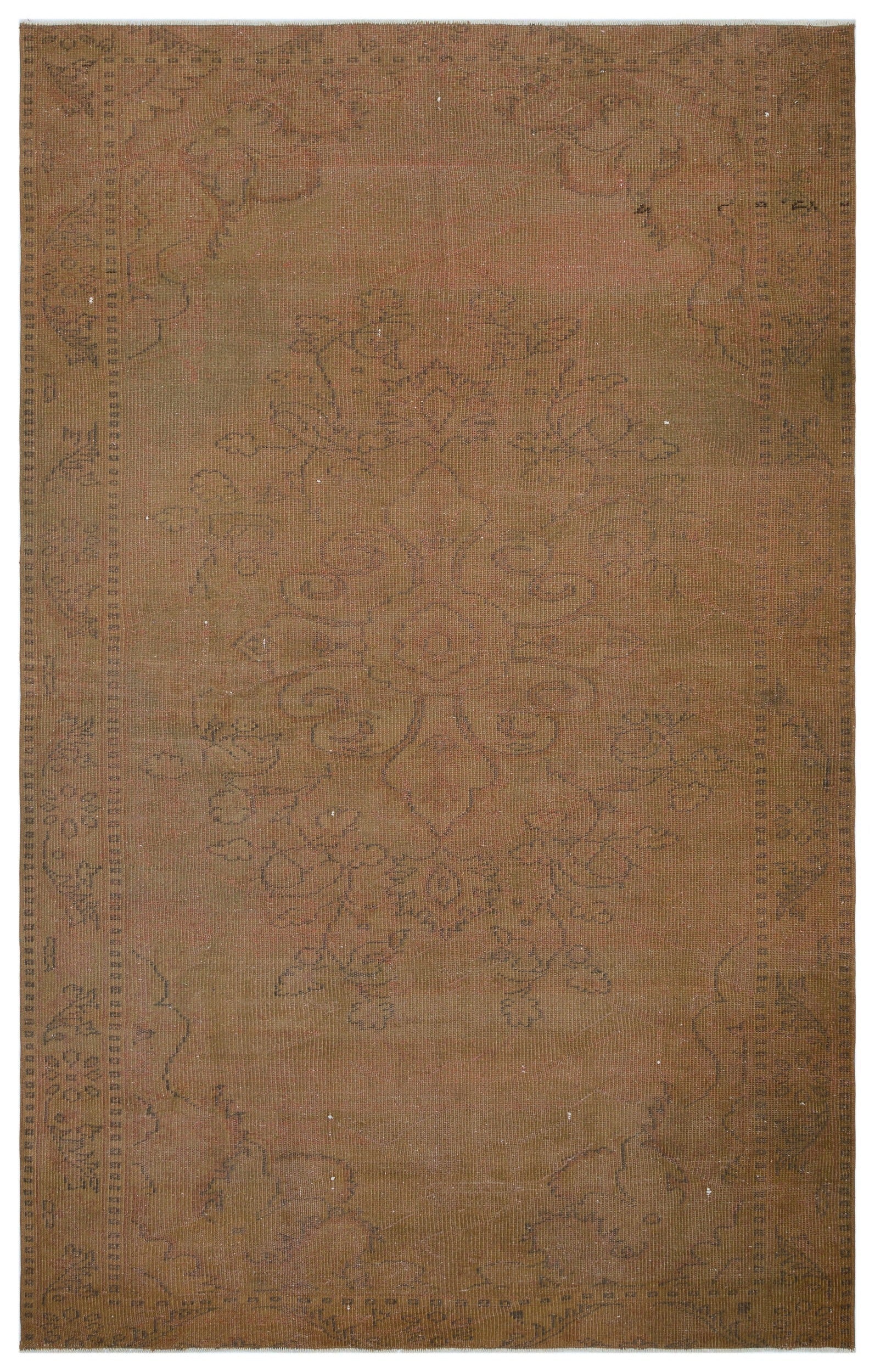 Atina Brown Vintage Wool Handmade Area Rug 5'9" x 9'2"
