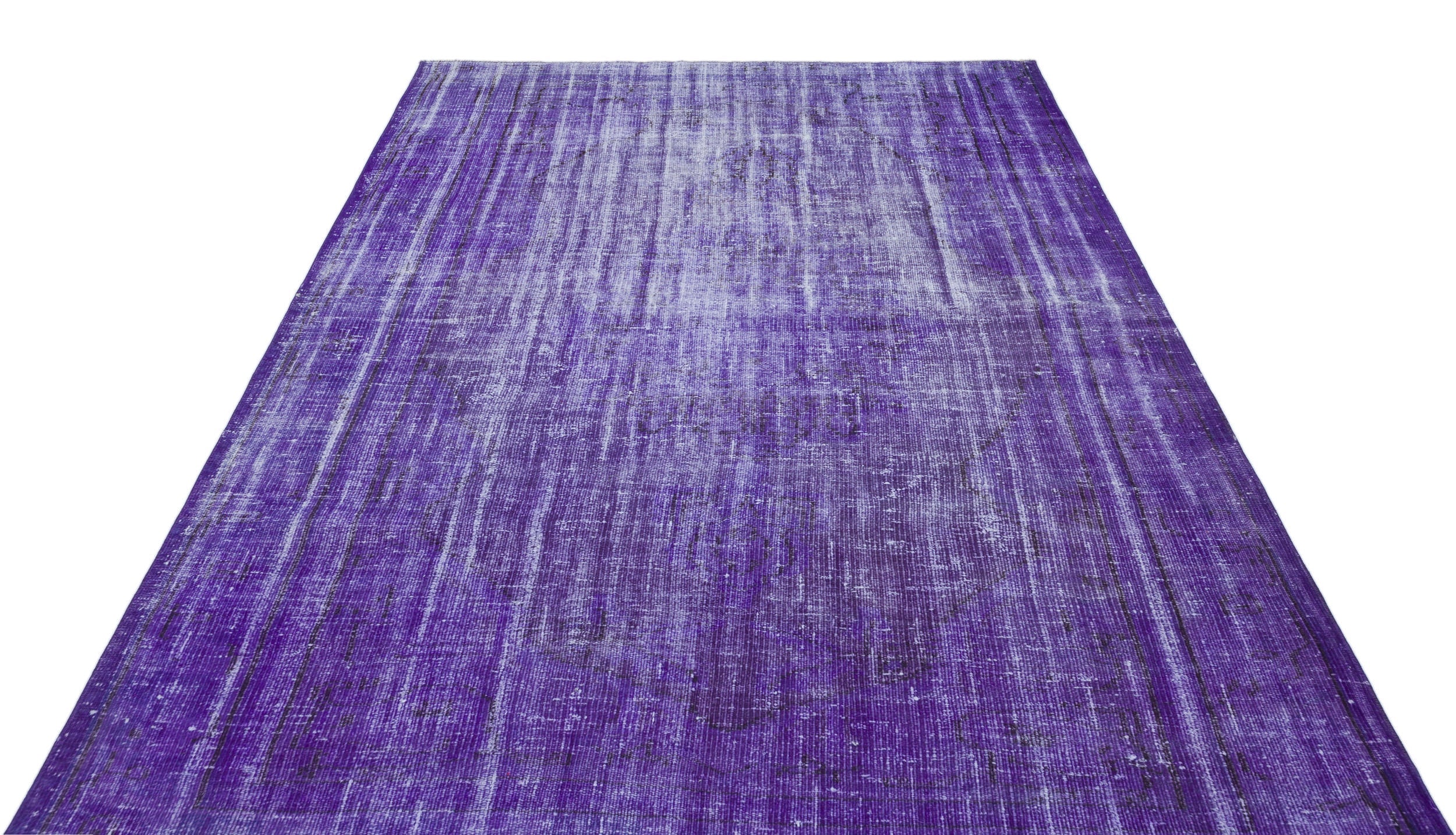 Atina Purple Vintage Wool Handmade Area Rug 6'0" x 8'5"