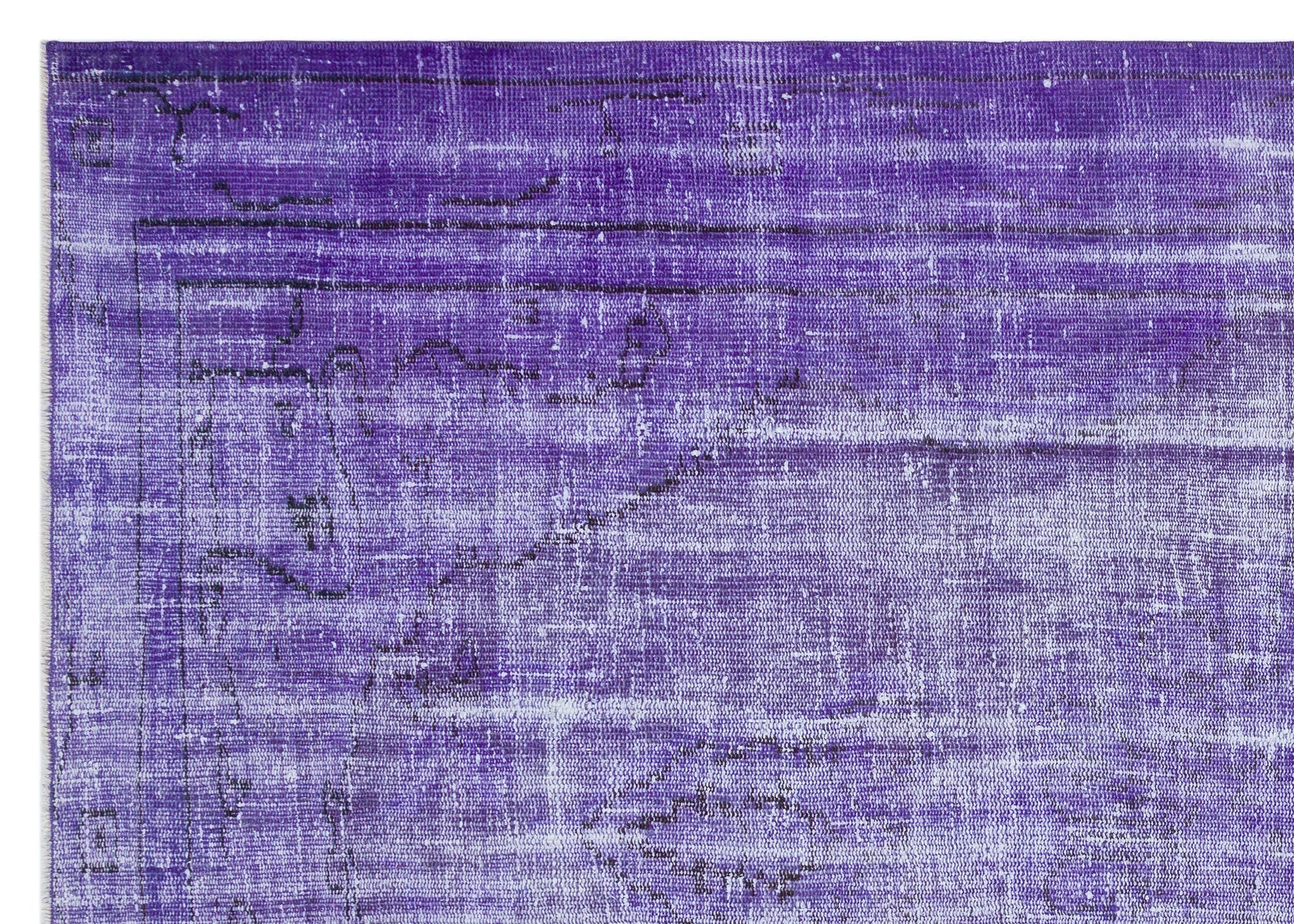 Atina Purple Vintage Wool Handmade Area Rug 6'0" x 8'5"