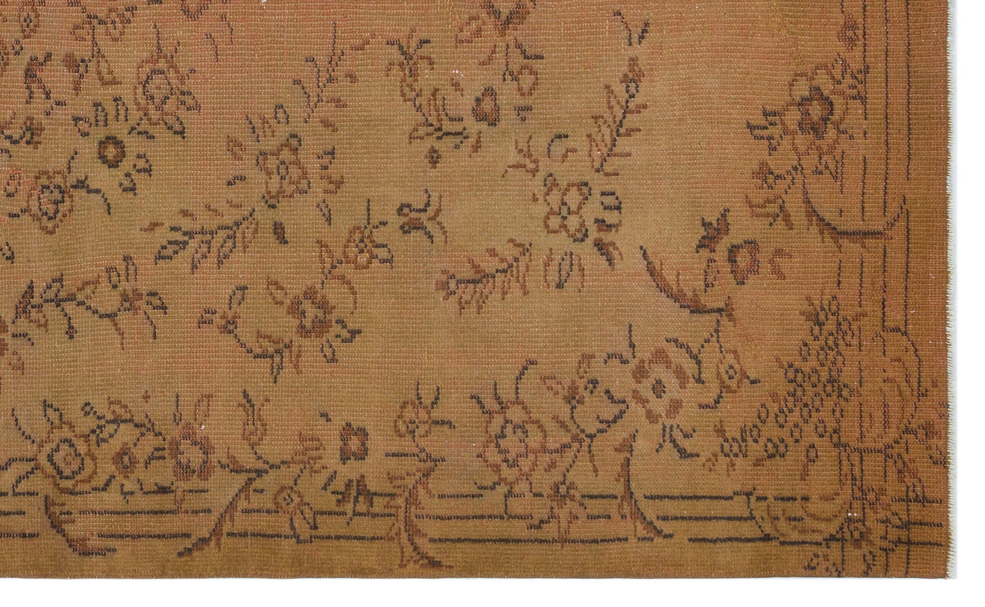 Atina Brown Vintage Wool Handmade Area Rug 5'7" x 9'1"