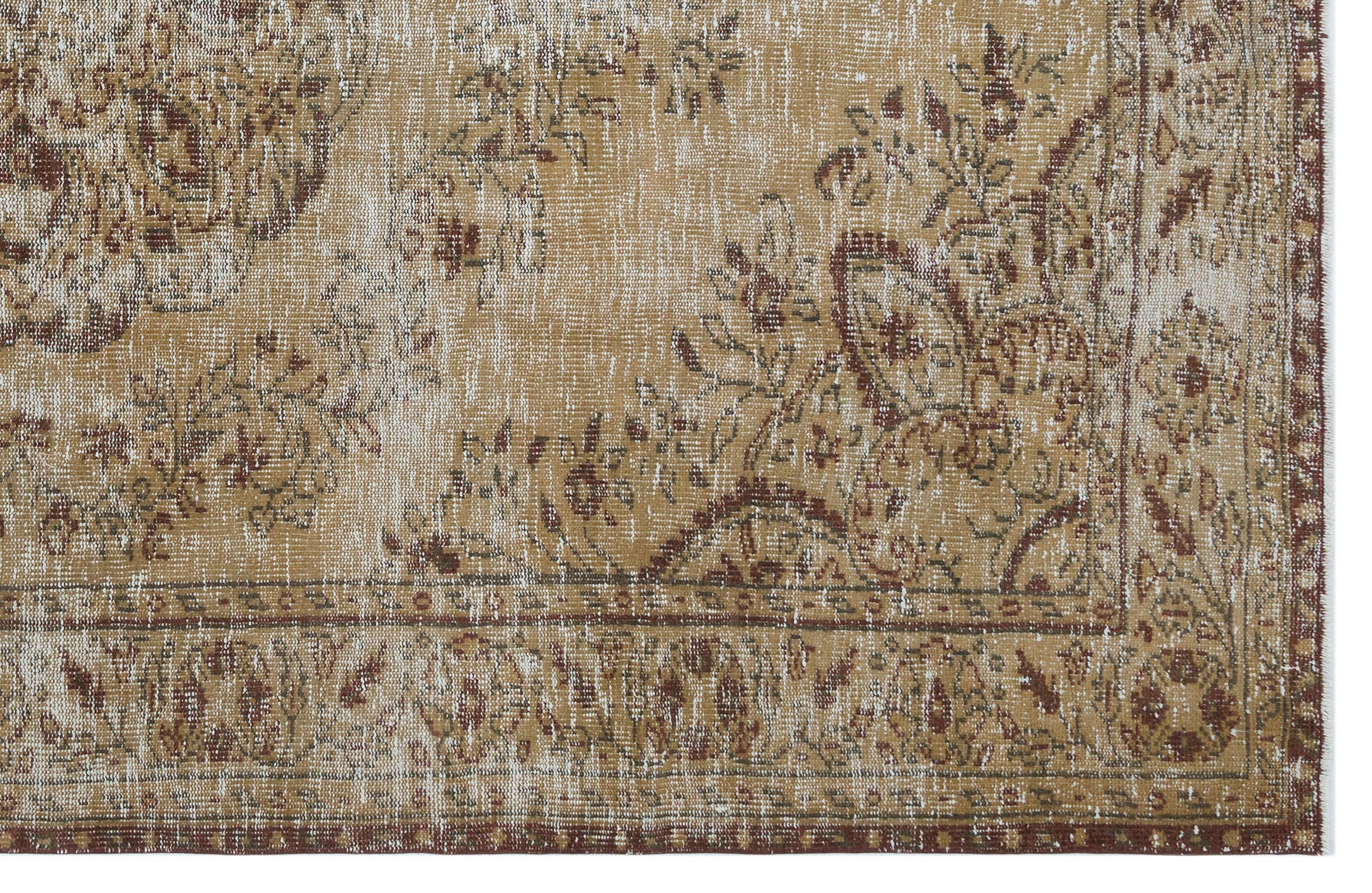 Atina Beige Vintage Wool Handmade Area Rug 6'2" x 9'6"