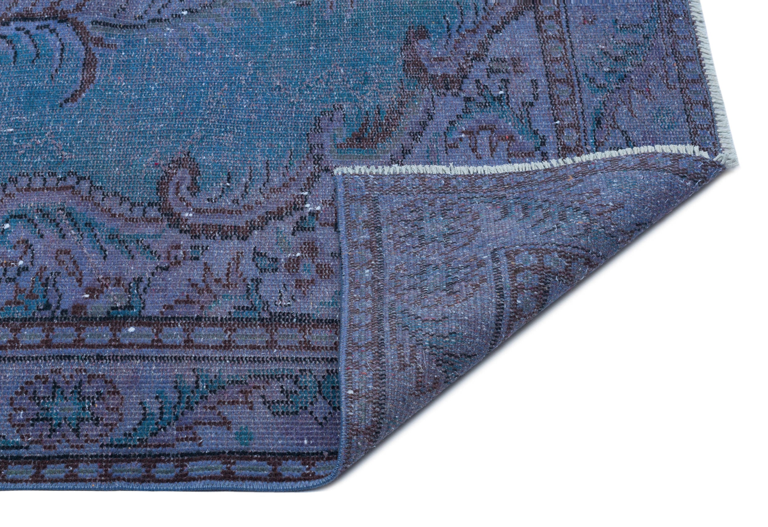 Atina Purple Vintage Wool Handmade Area Rug 5'3" x 8'6"