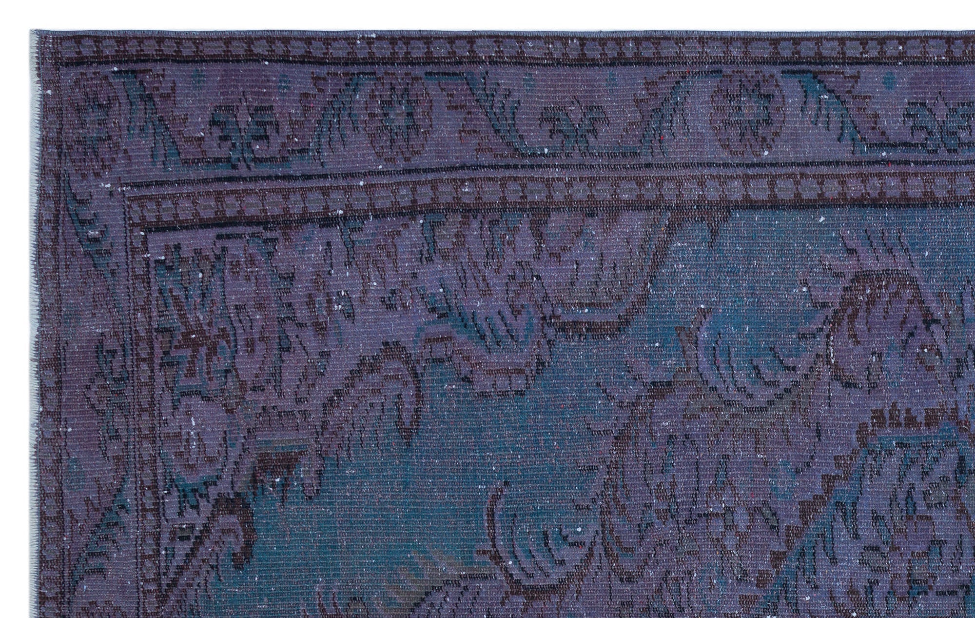 Atina Purple Vintage Wool Handmade Area Rug 5'3" x 8'6"