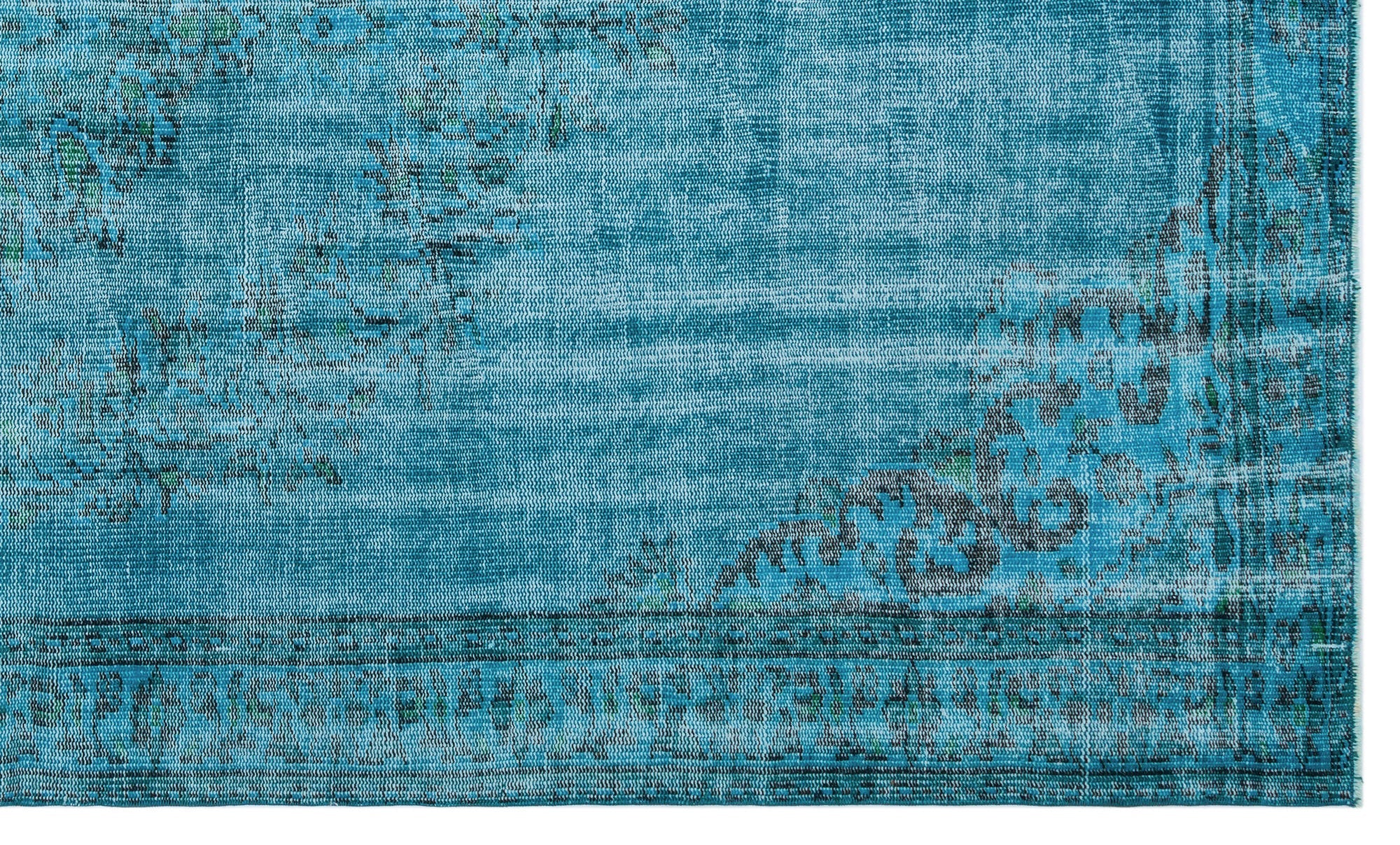 Atina Turquoise Vintage Wool Handmade Area Rug 5'9" x 9'8"