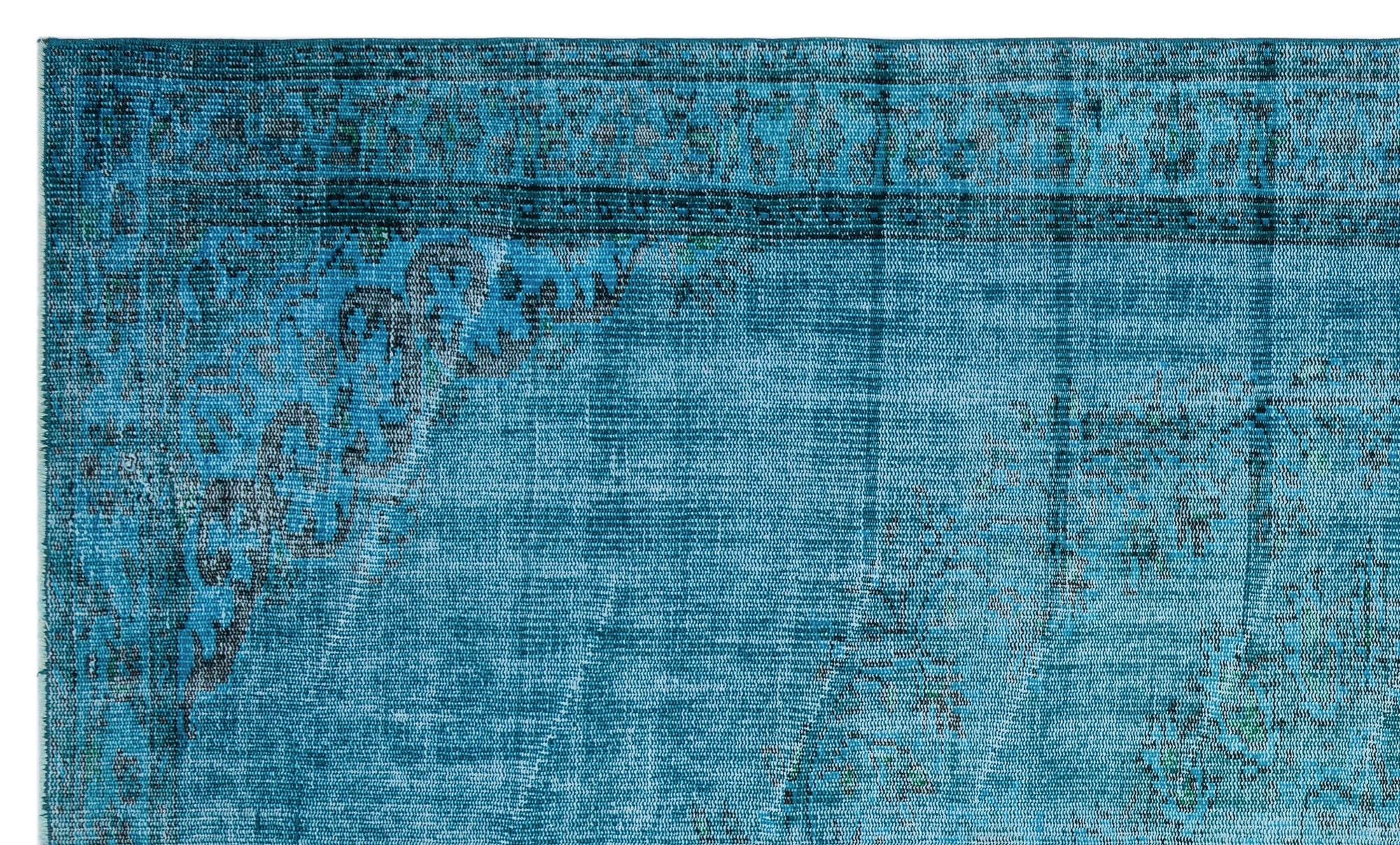 Atina Turquoise Vintage Wool Handmade Area Rug 5'9" x 9'8"