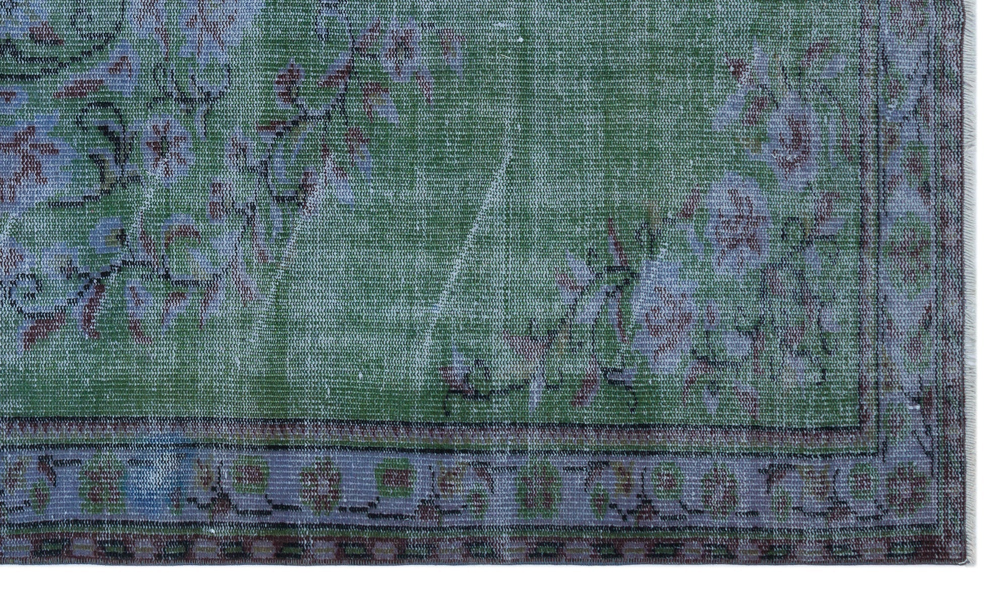 Atina Green Vintage Wool Handmade Area Rug 4'9" x 8'3"