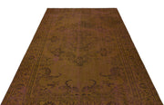 Atina Brown Vintage Wool Handmade Area Rug 5'3" x 7'9"
