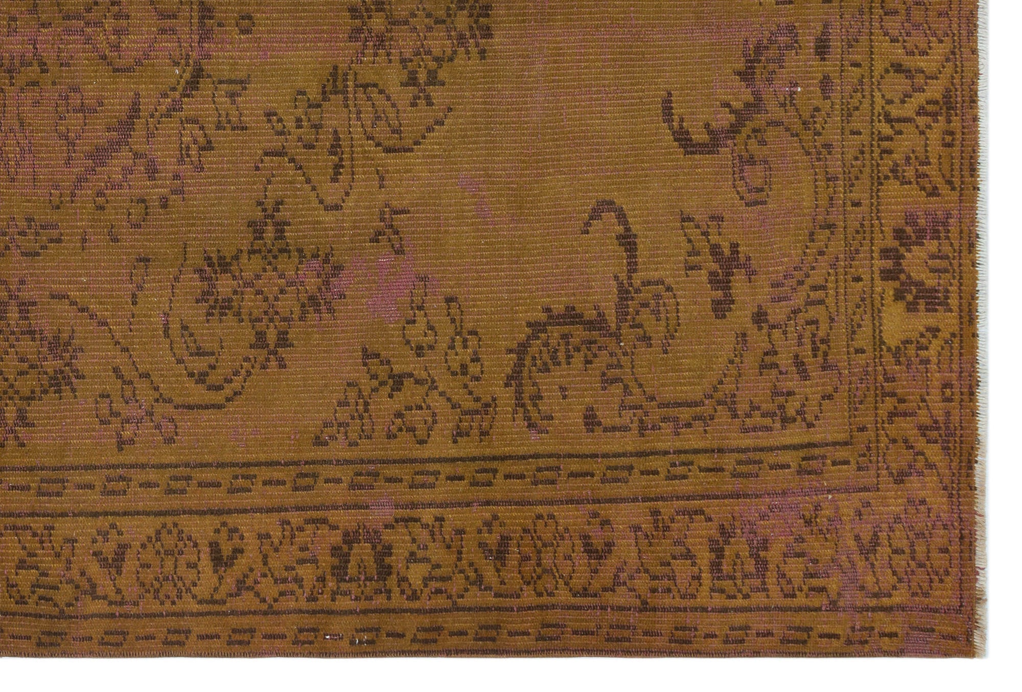 Atina Brown Vintage Wool Handmade Area Rug 5'3" x 7'9"