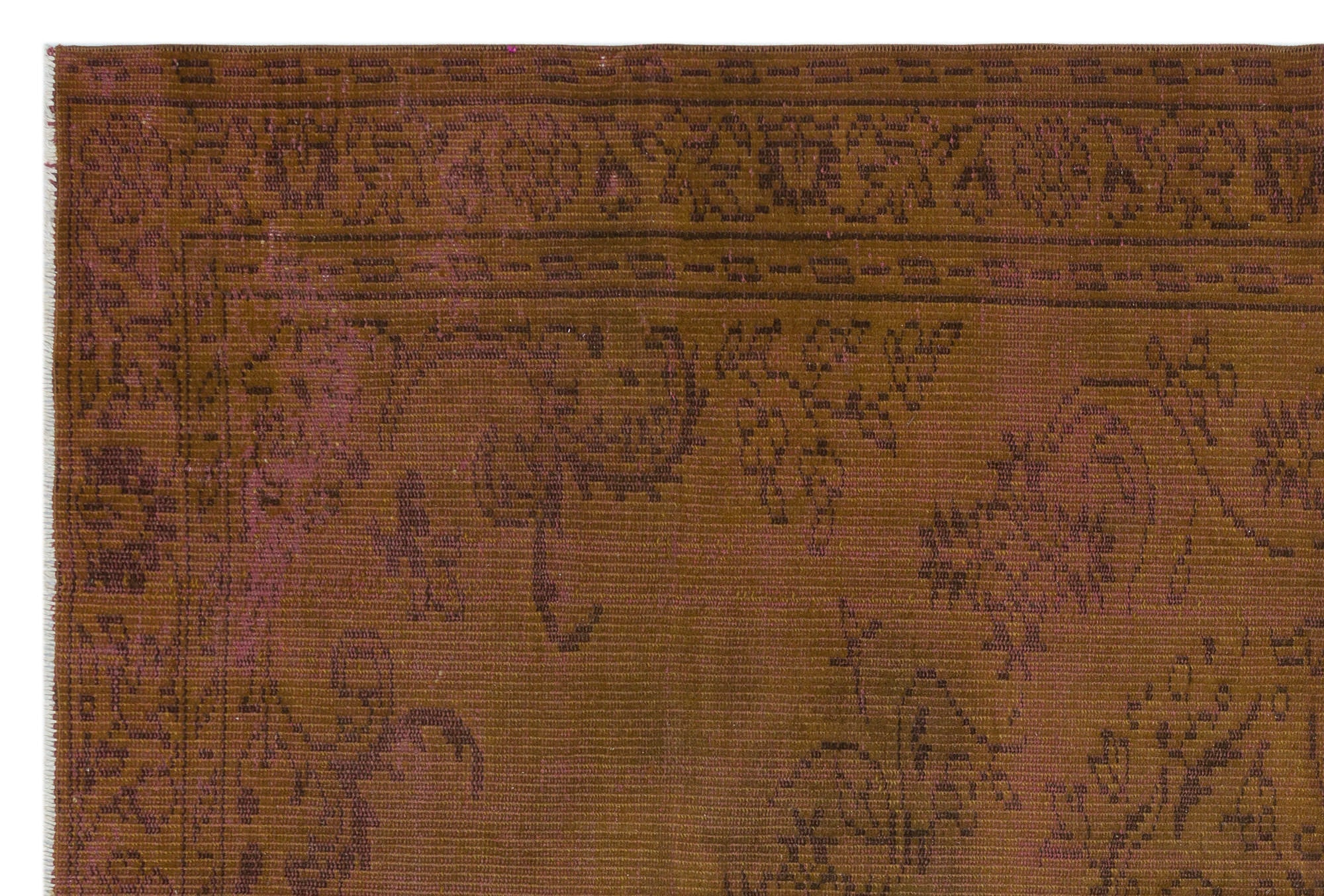 Atina Brown Vintage Wool Handmade Area Rug 5'3" x 7'9"