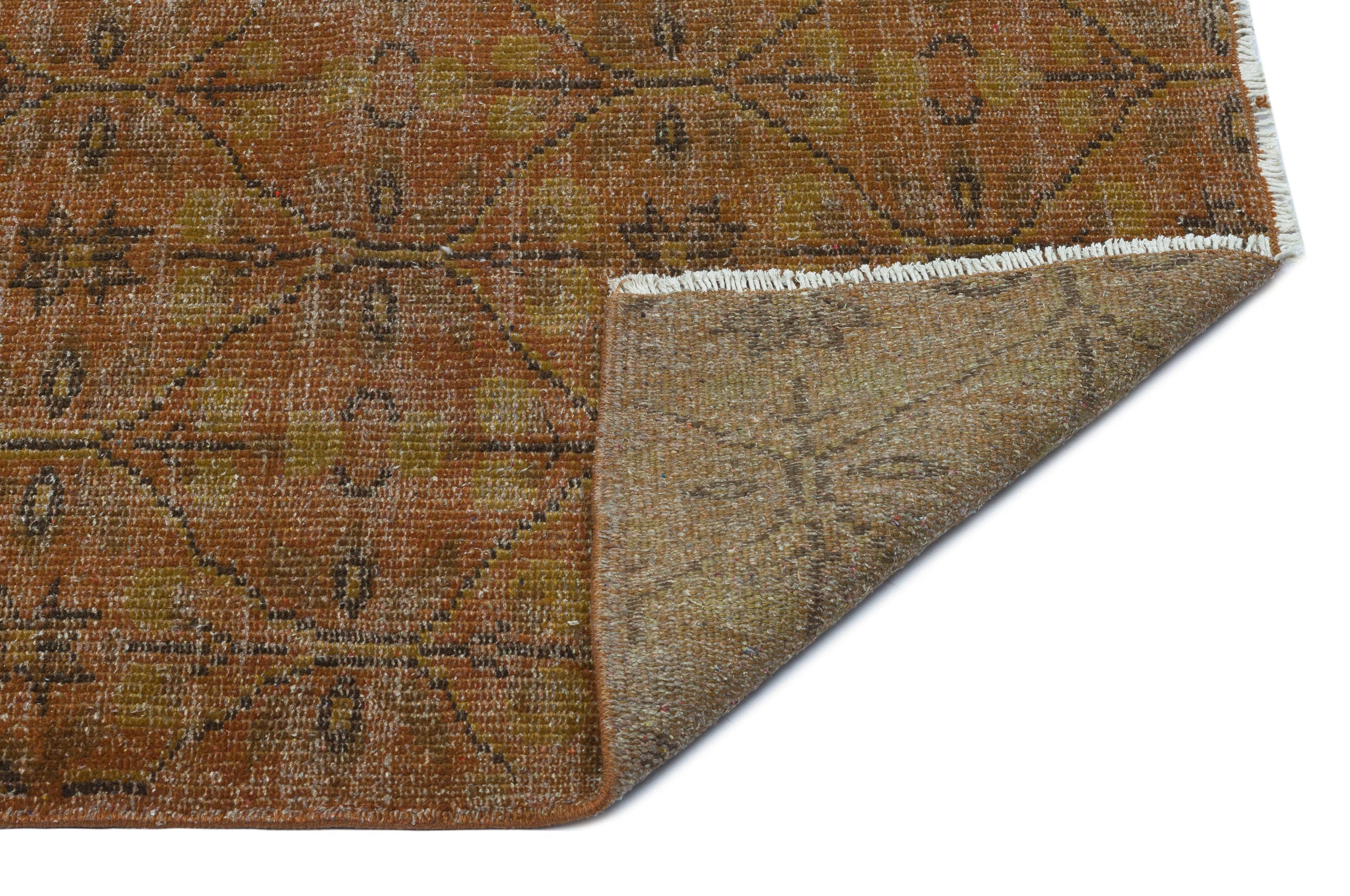 Atina Brown Vintage Wool Handmade Area Rug 5'3" x 7'10"