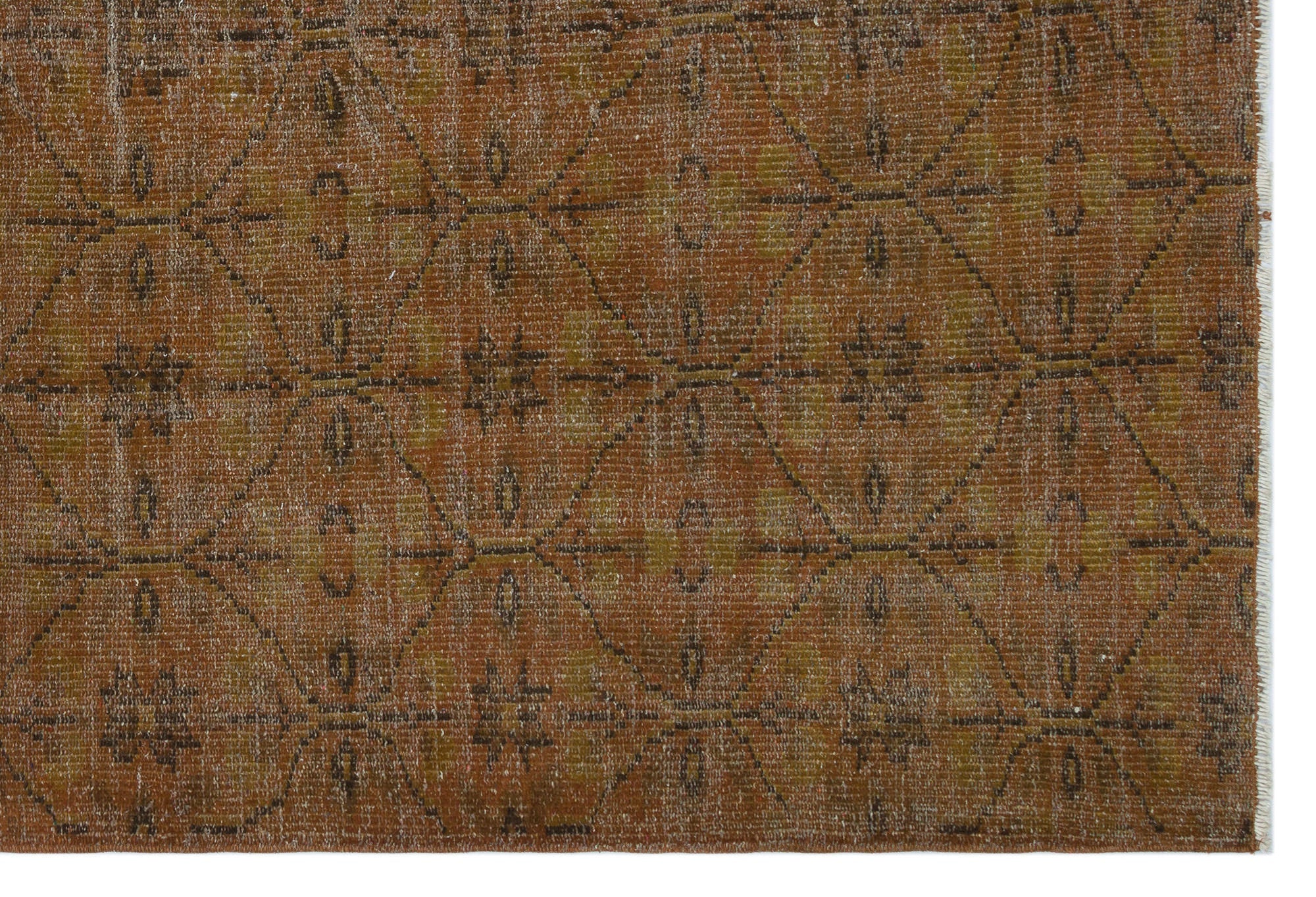 Atina Brown Vintage Wool Handmade Area Rug 5'3" x 7'10"