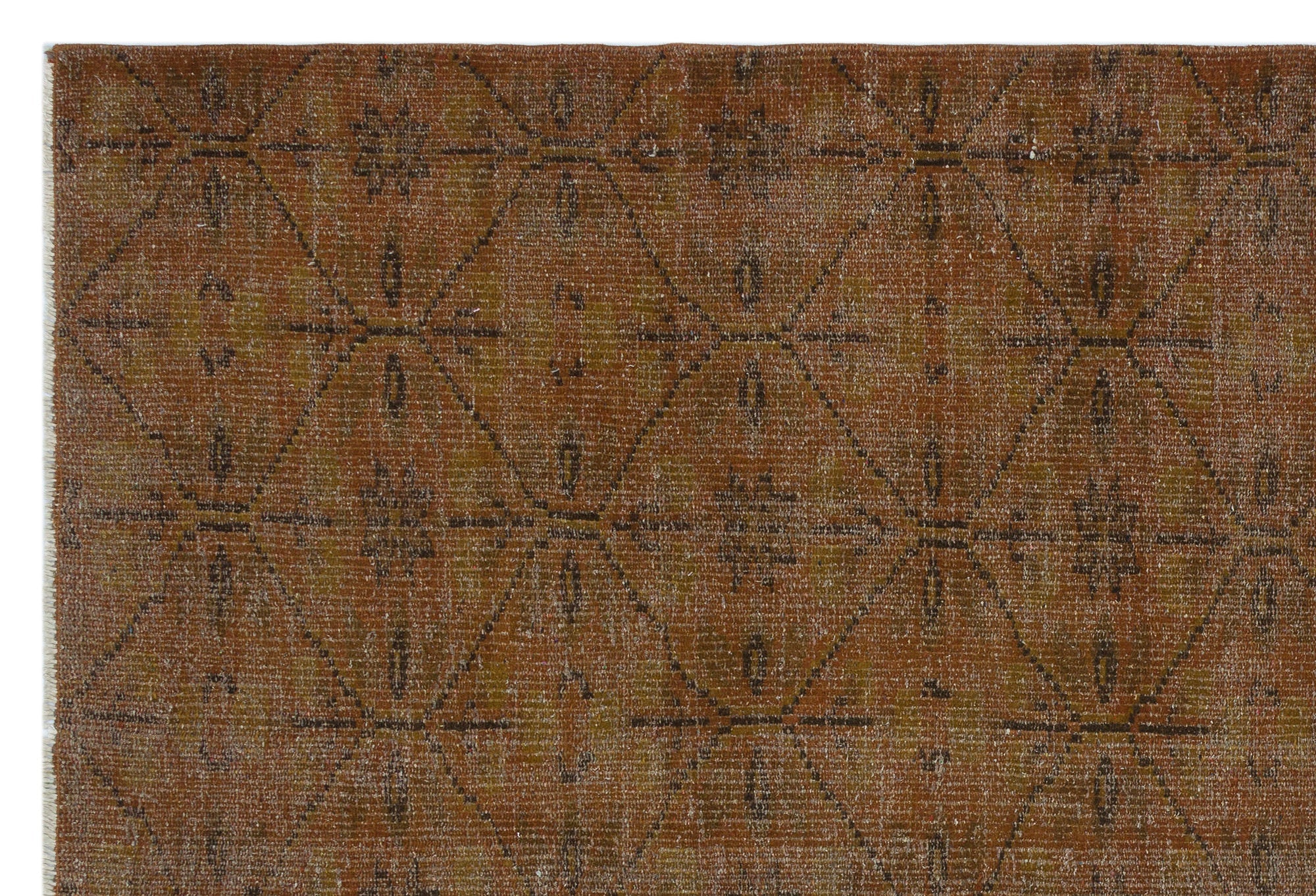 Atina Brown Vintage Wool Handmade Area Rug 5'3" x 7'10"