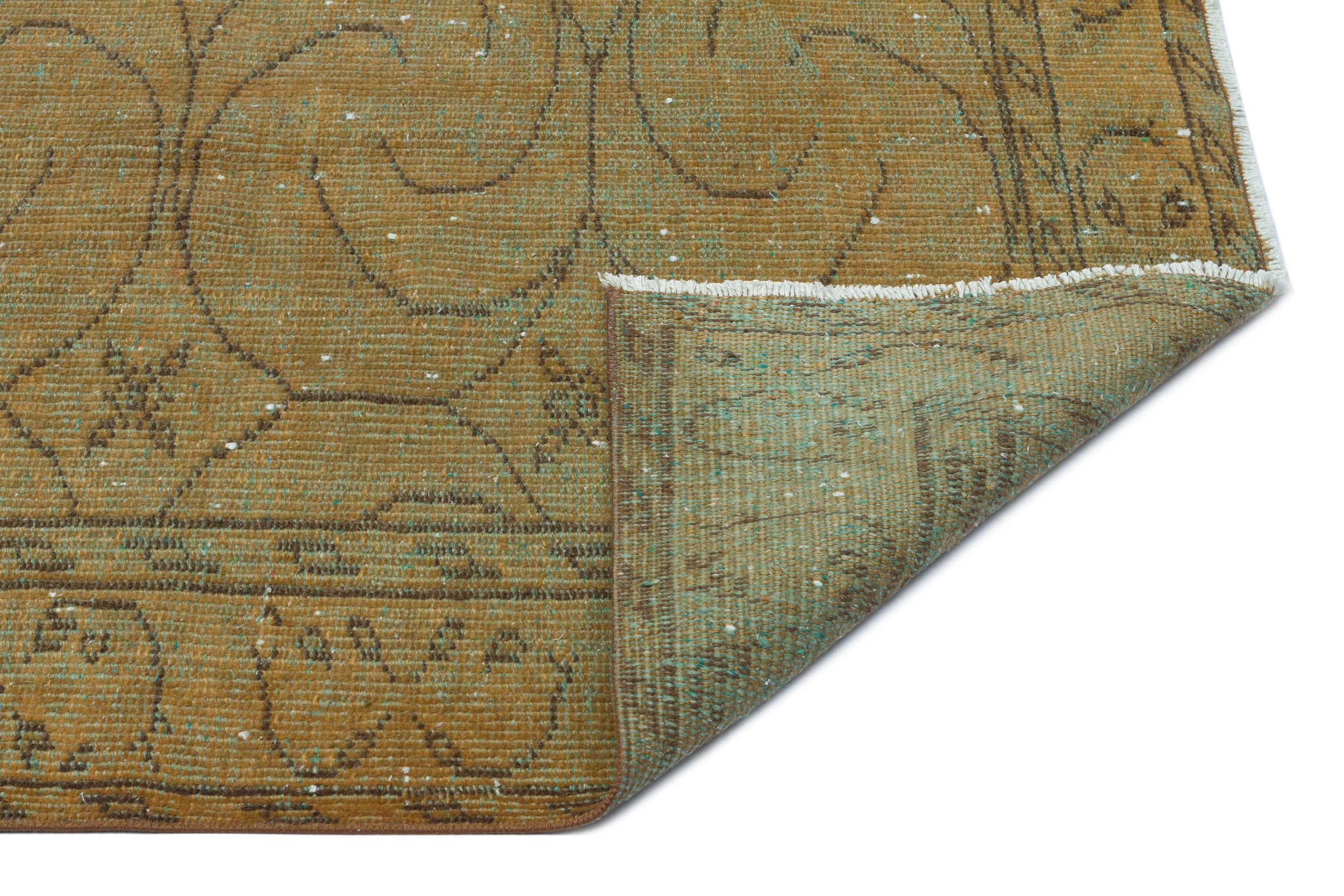 Atina Brown Vintage Wool Handmade Area Rug 5'5" x 8'11"