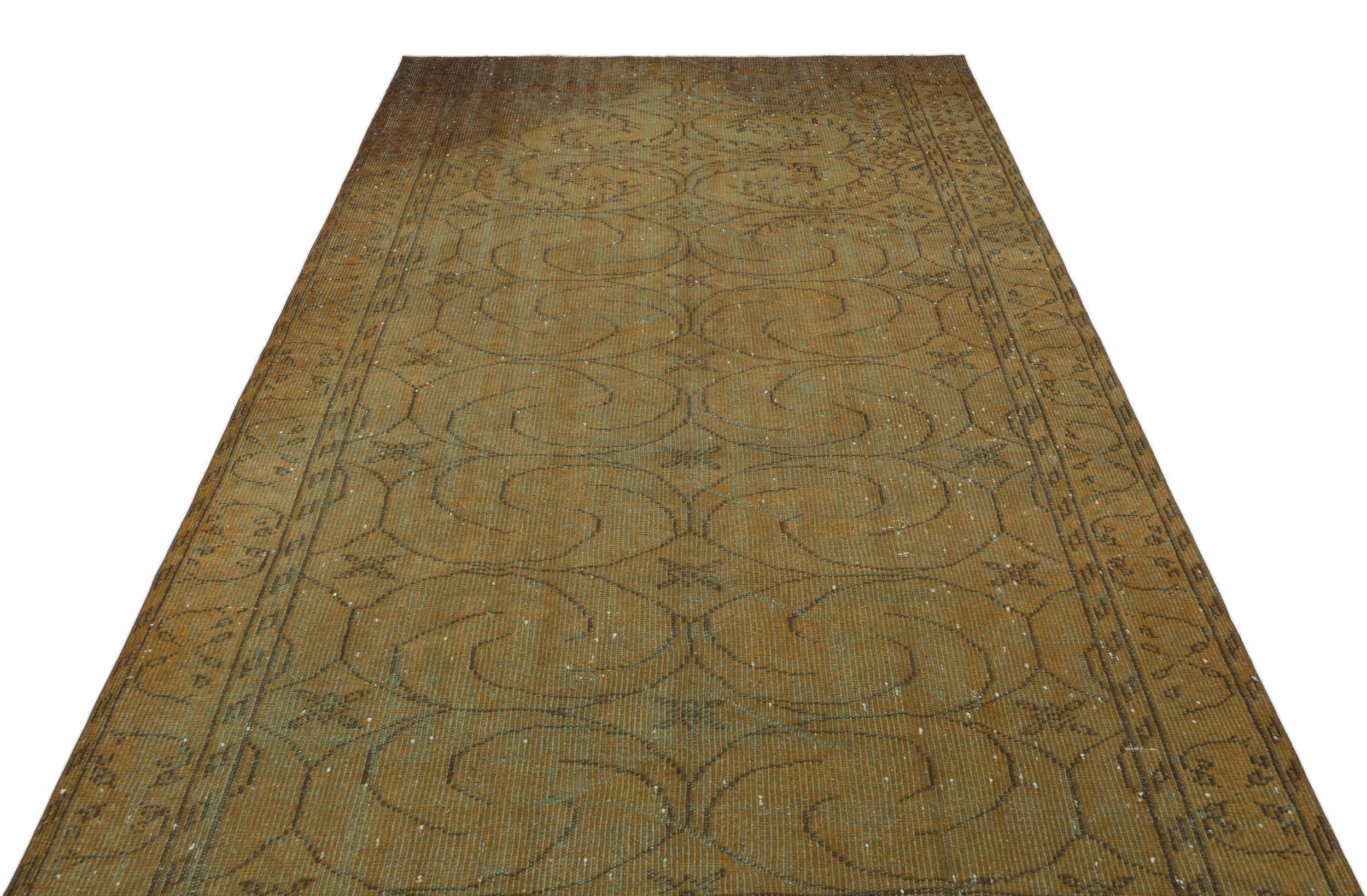 Atina Brown Vintage Wool Handmade Area Rug 5'5" x 8'11"