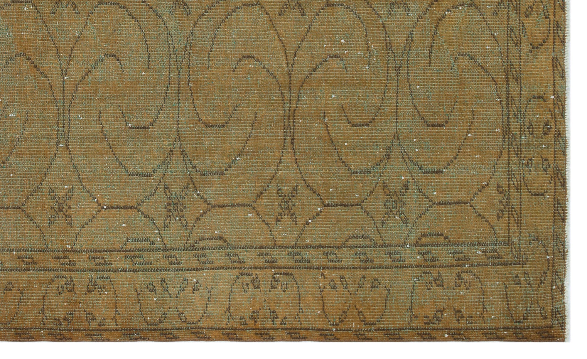Atina Brown Vintage Wool Handmade Area Rug 5'5" x 8'11"