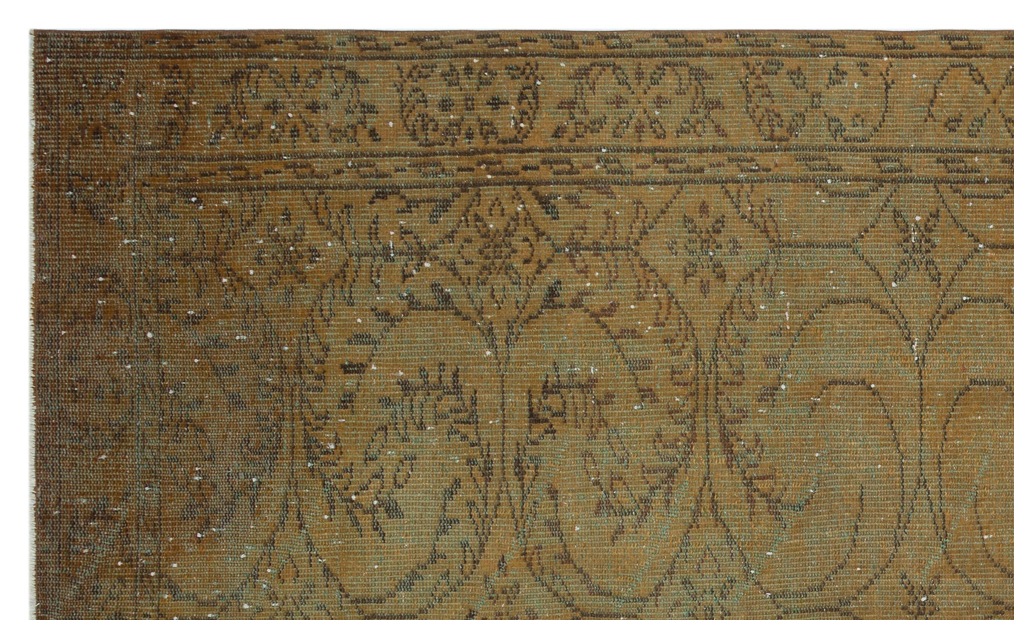 Atina Brown Vintage Wool Handmade Area Rug 5'5" x 8'11"