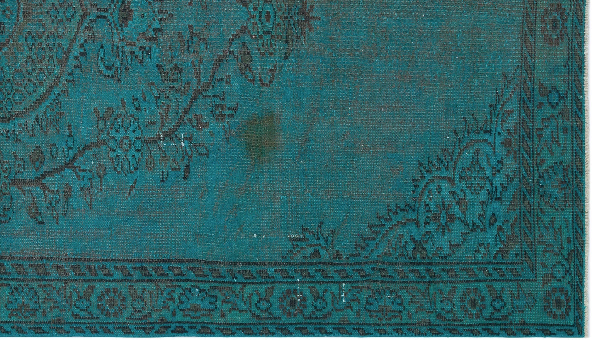 Atina Turquoise Vintage Wool Handmade Area Rug 5'5" x 8'6"
