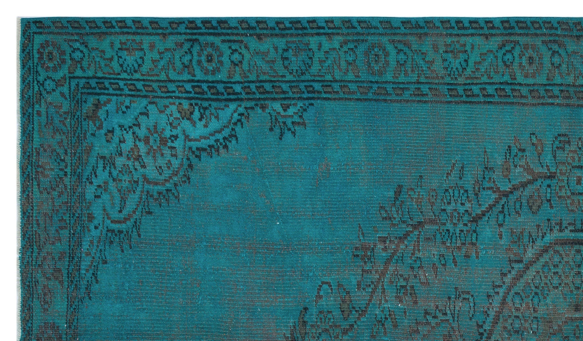Atina Turquoise Vintage Wool Handmade Area Rug 5'5" x 8'6"