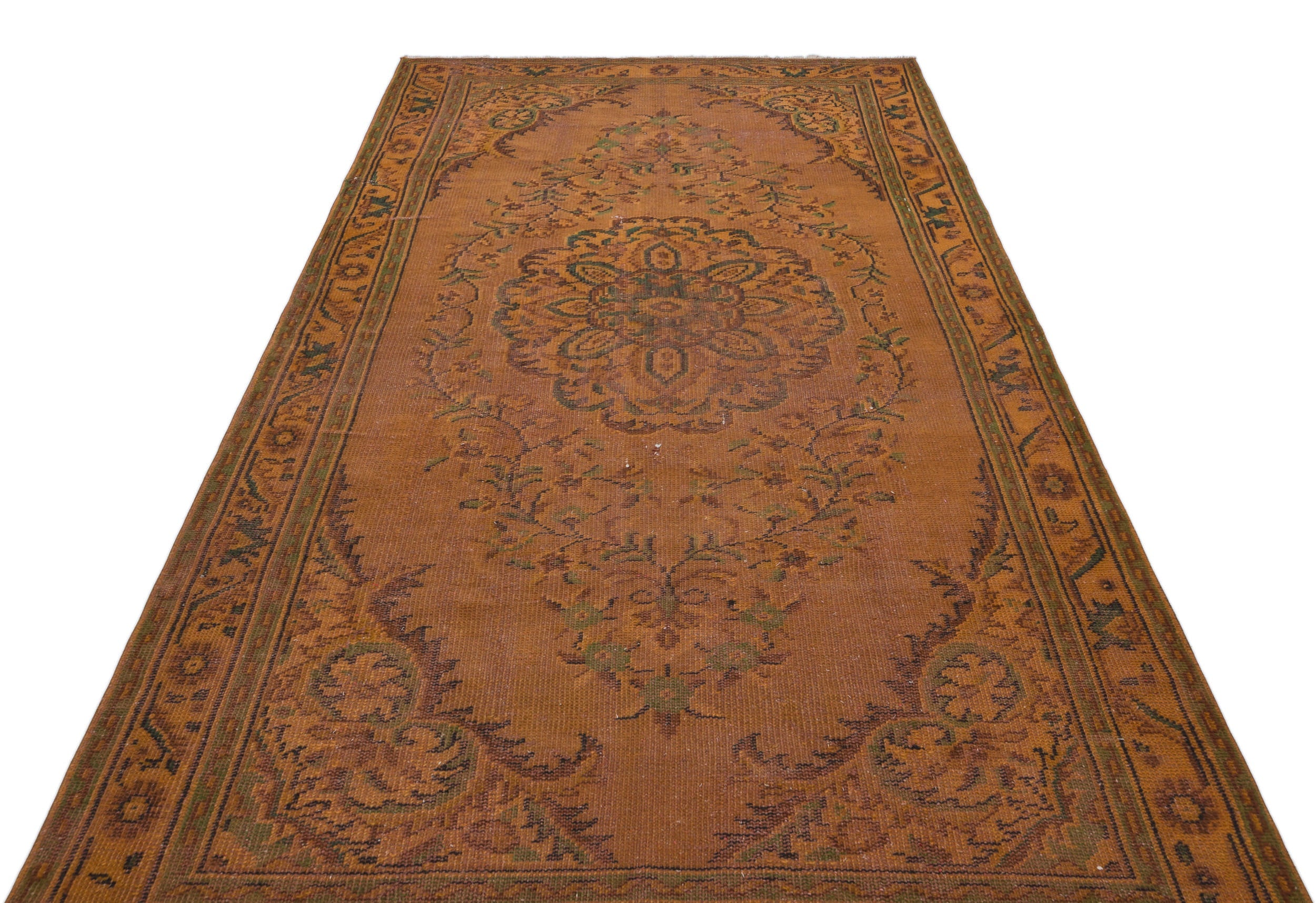 Atina Brown Vintage Wool Handmade Area Rug 5'3" x 9'4"