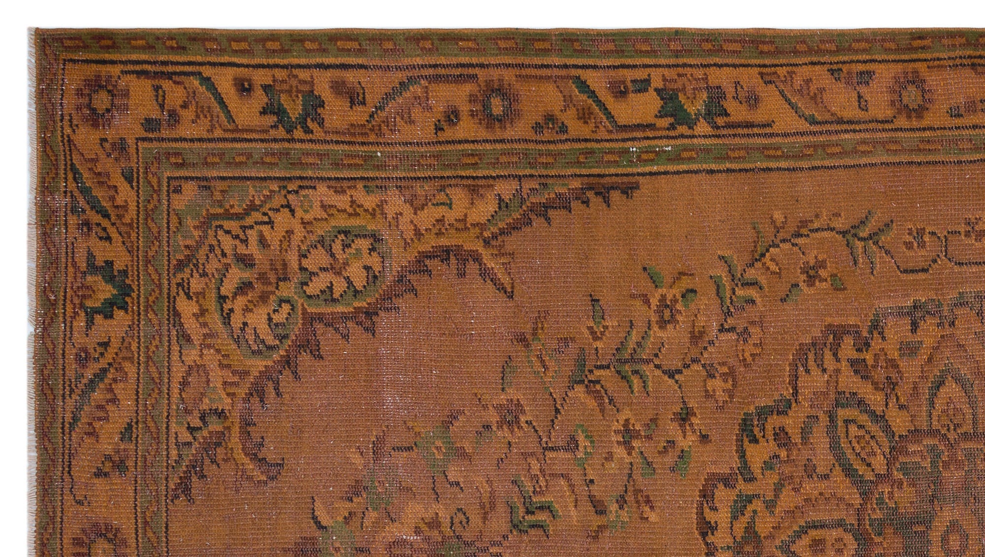 Atina Brown Vintage Wool Handmade Area Rug 5'3" x 9'4"