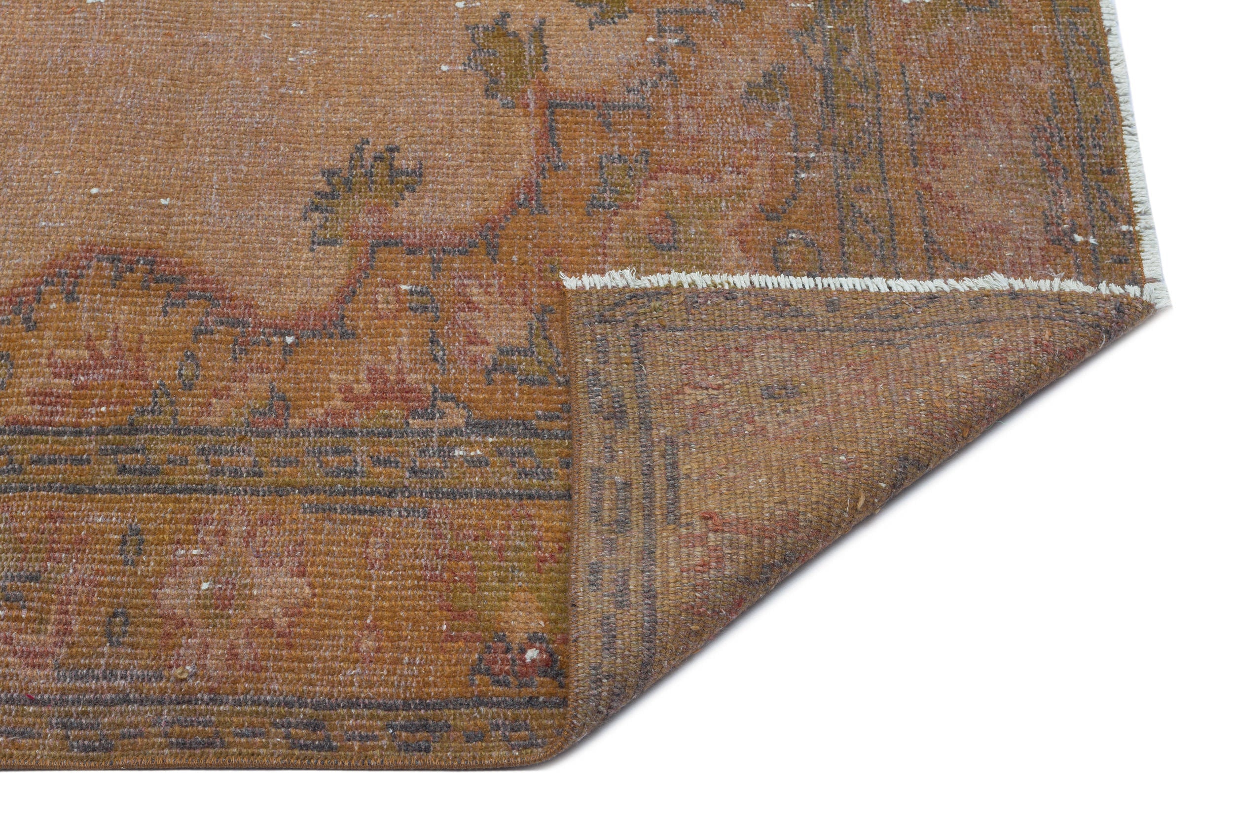 Atina Brown Vintage Wool Handmade Area Rug 5'9" x 9'7"