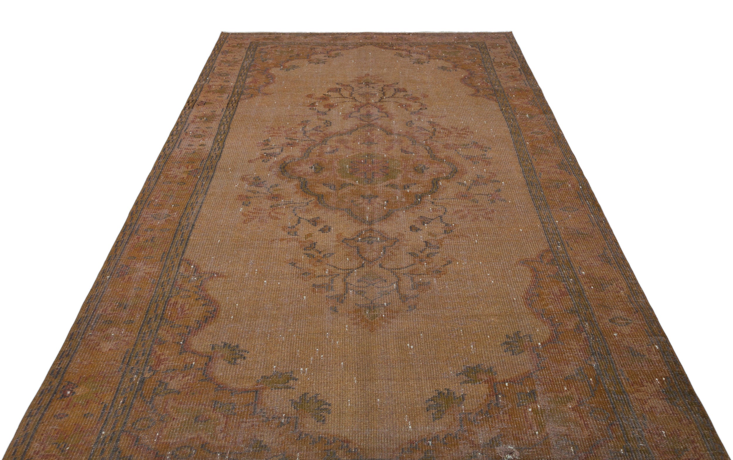 Atina Brown Vintage Wool Handmade Area Rug 5'9" x 9'7"