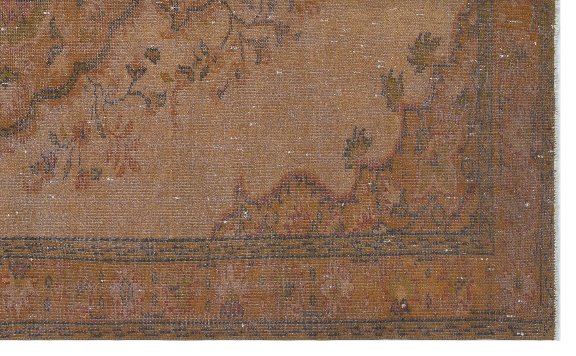 Atina Brown Vintage Wool Handmade Area Rug 5'9" x 9'7"