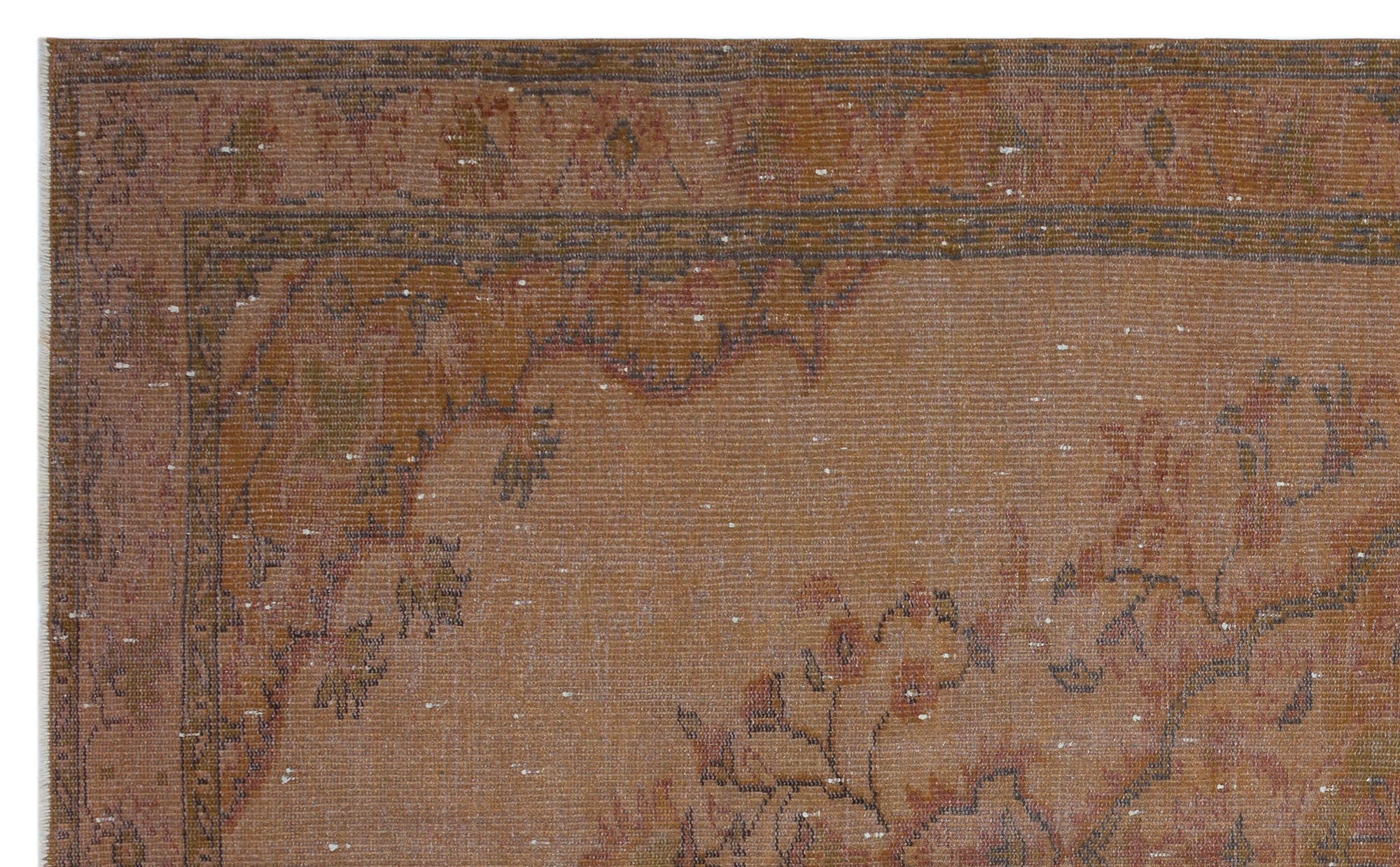 Atina Brown Vintage Wool Handmade Area Rug 5'9" x 9'7"