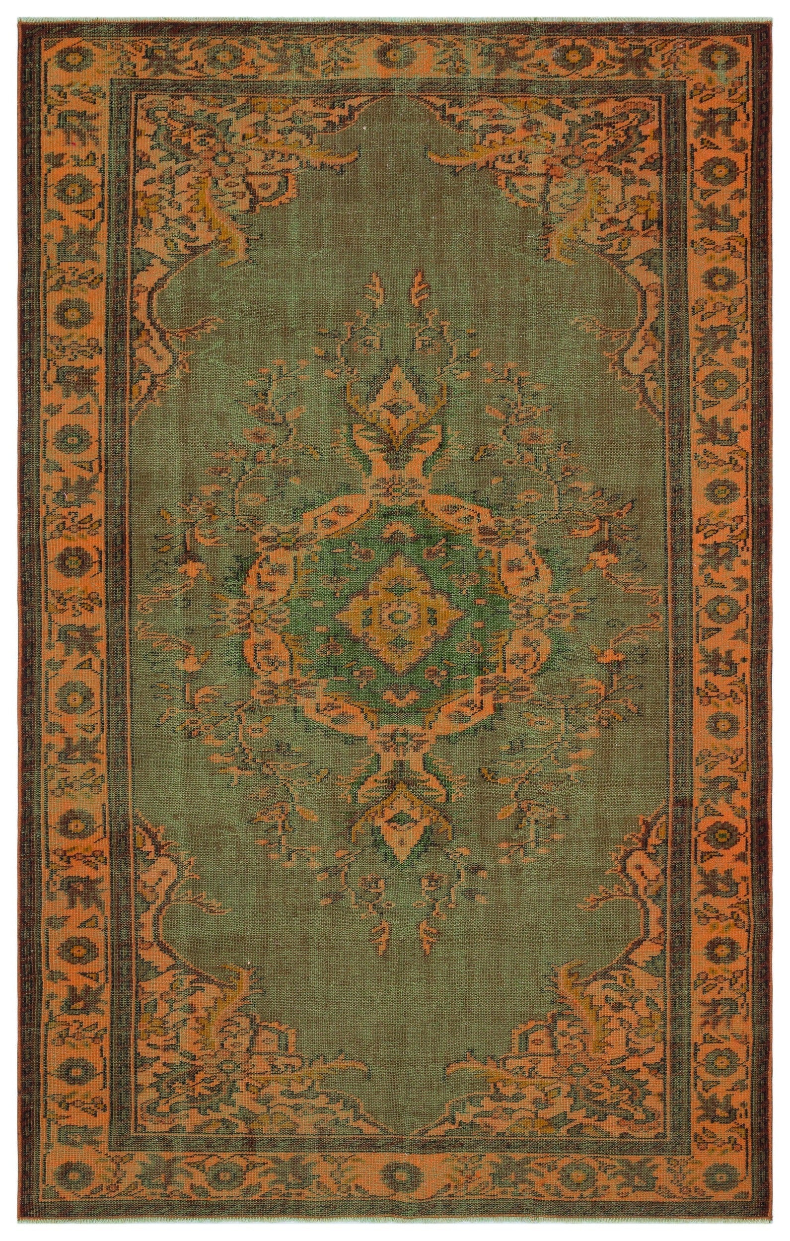 Atina Brown Vintage Wool Handmade Area Rug 5'9" x 9'4"