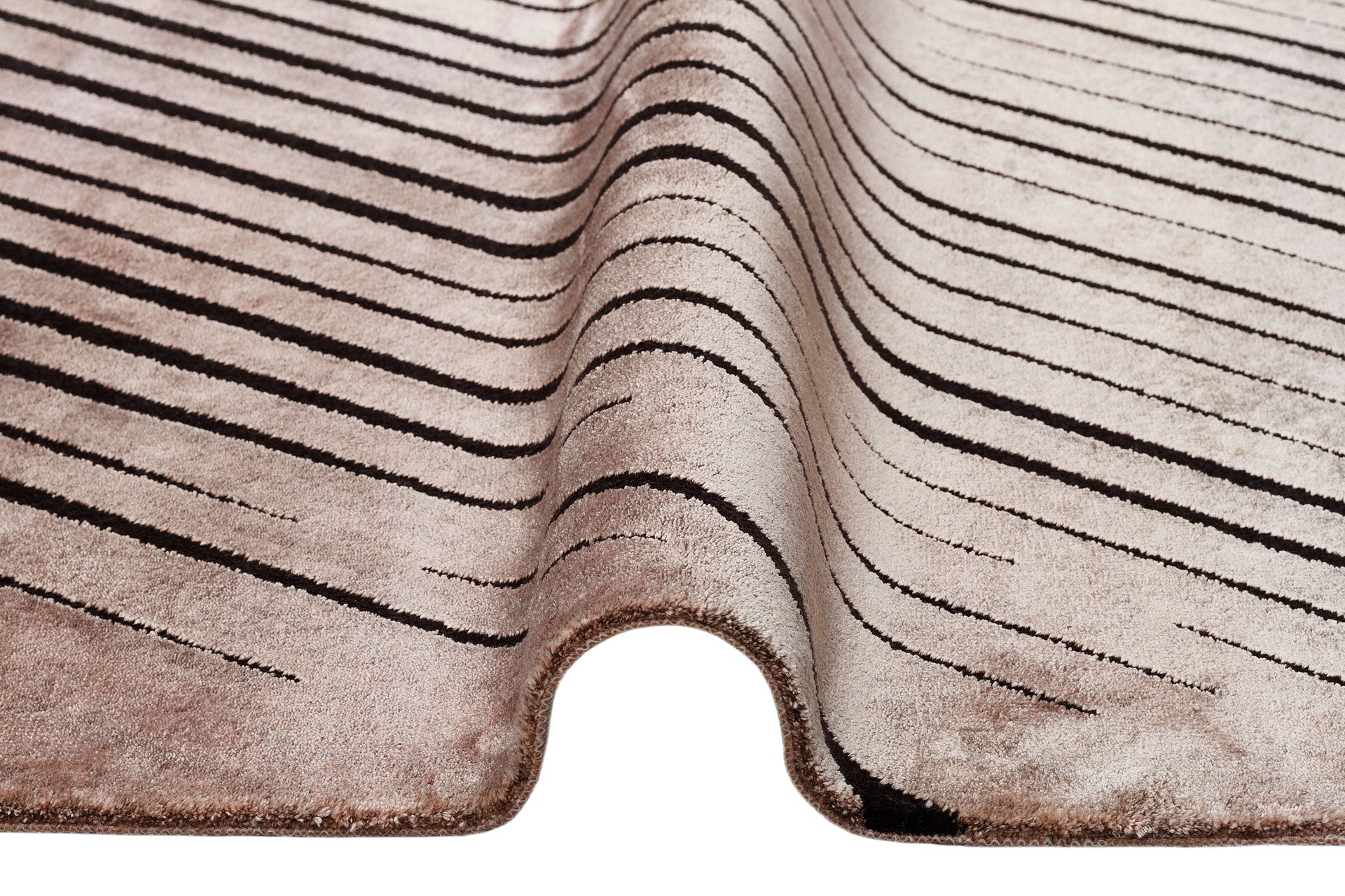 Machine Made Area Rug - Anthracite Zigzag Flatweave Carpet with Anti Slip