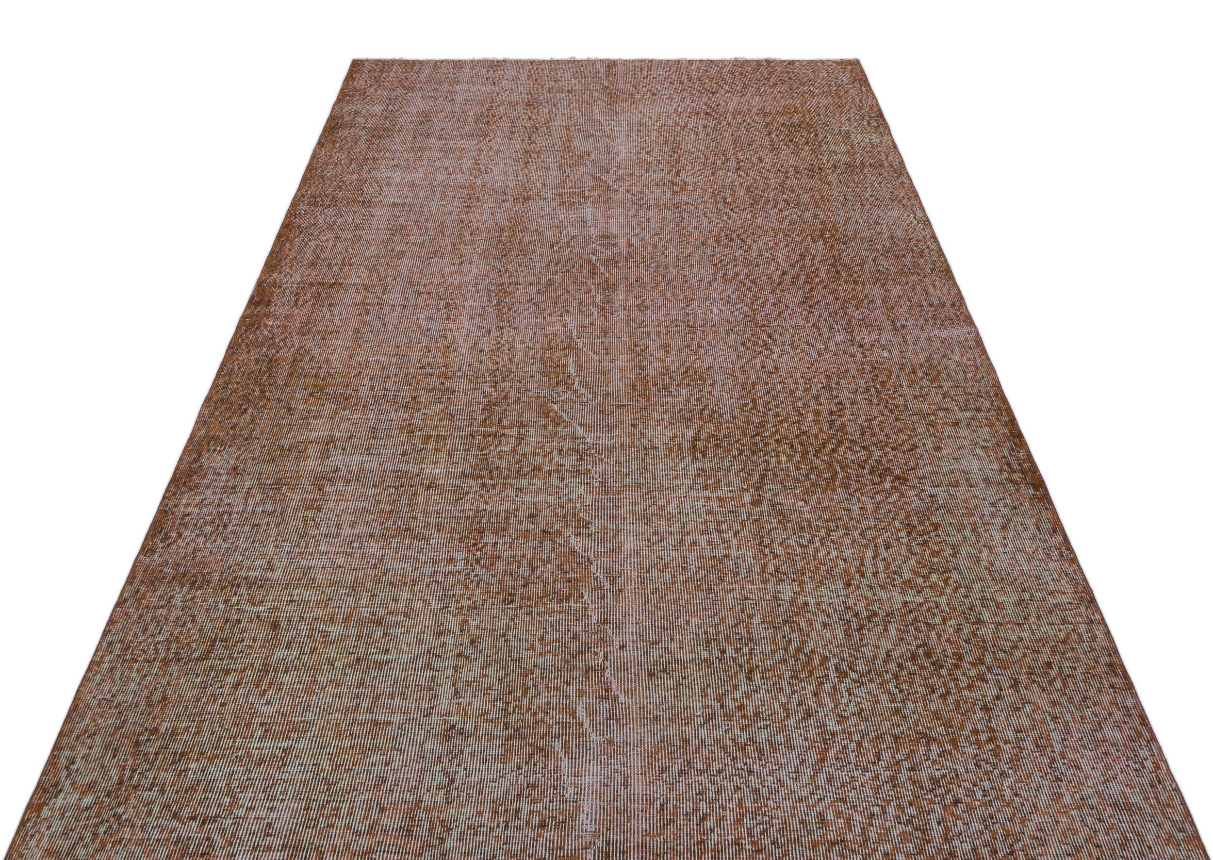 Atina Brown Vintage Wool Handmade Area Rug 4'11" x 8'4"