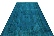 Atina Turquoise Vintage Wool Handmade Area Rug 5'7" x 8'7"