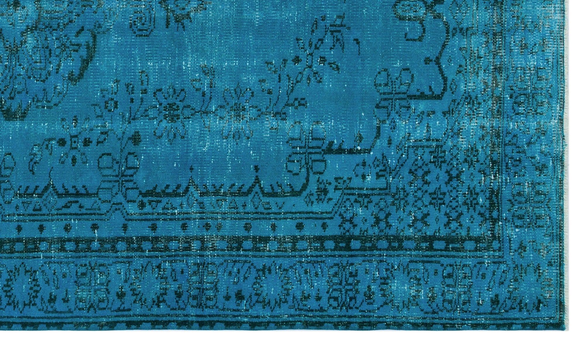 Atina Turquoise Vintage Wool Handmade Area Rug 5'7" x 8'7"